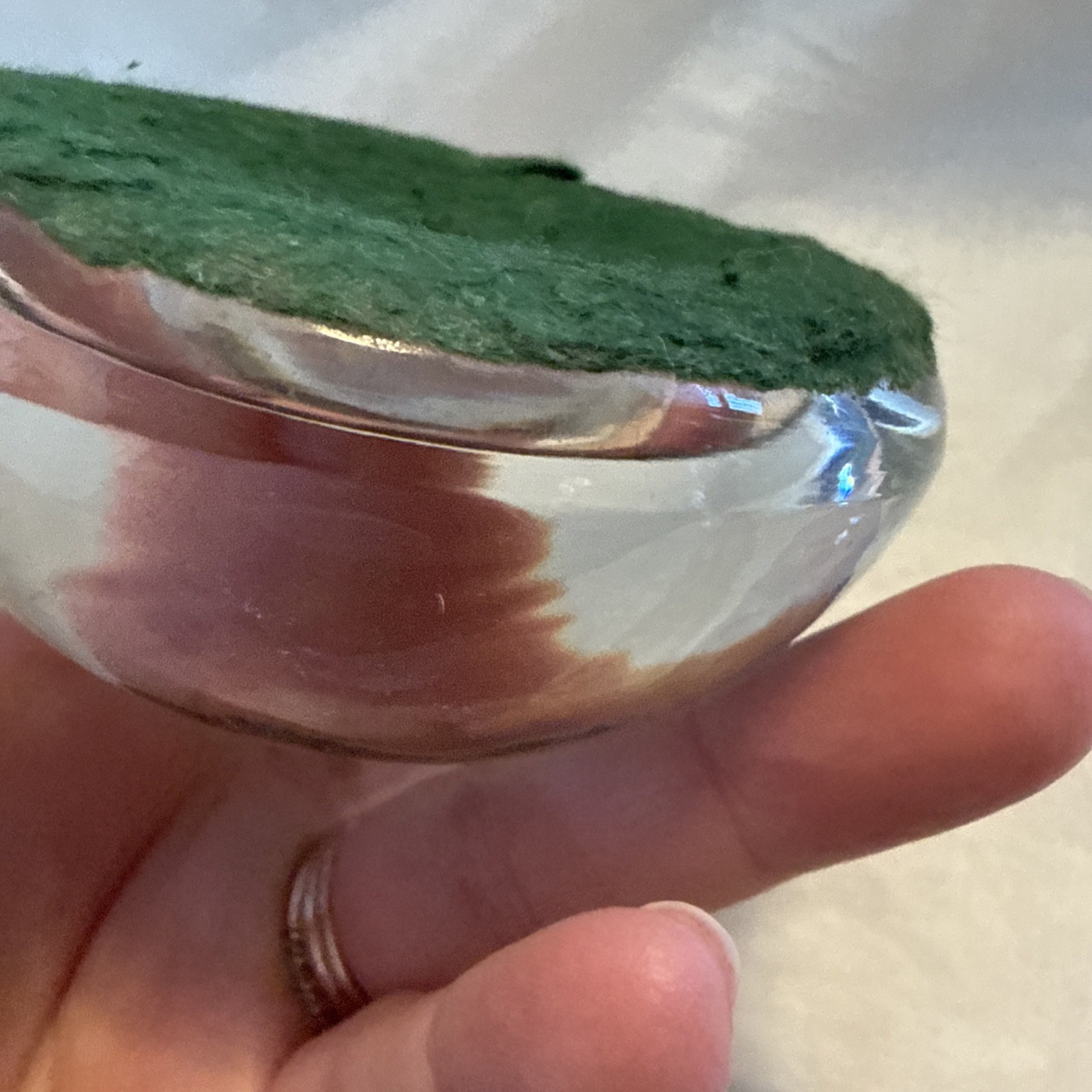 Stunning VN glass Paperweight Stature Of Liberty W/ Original Backing