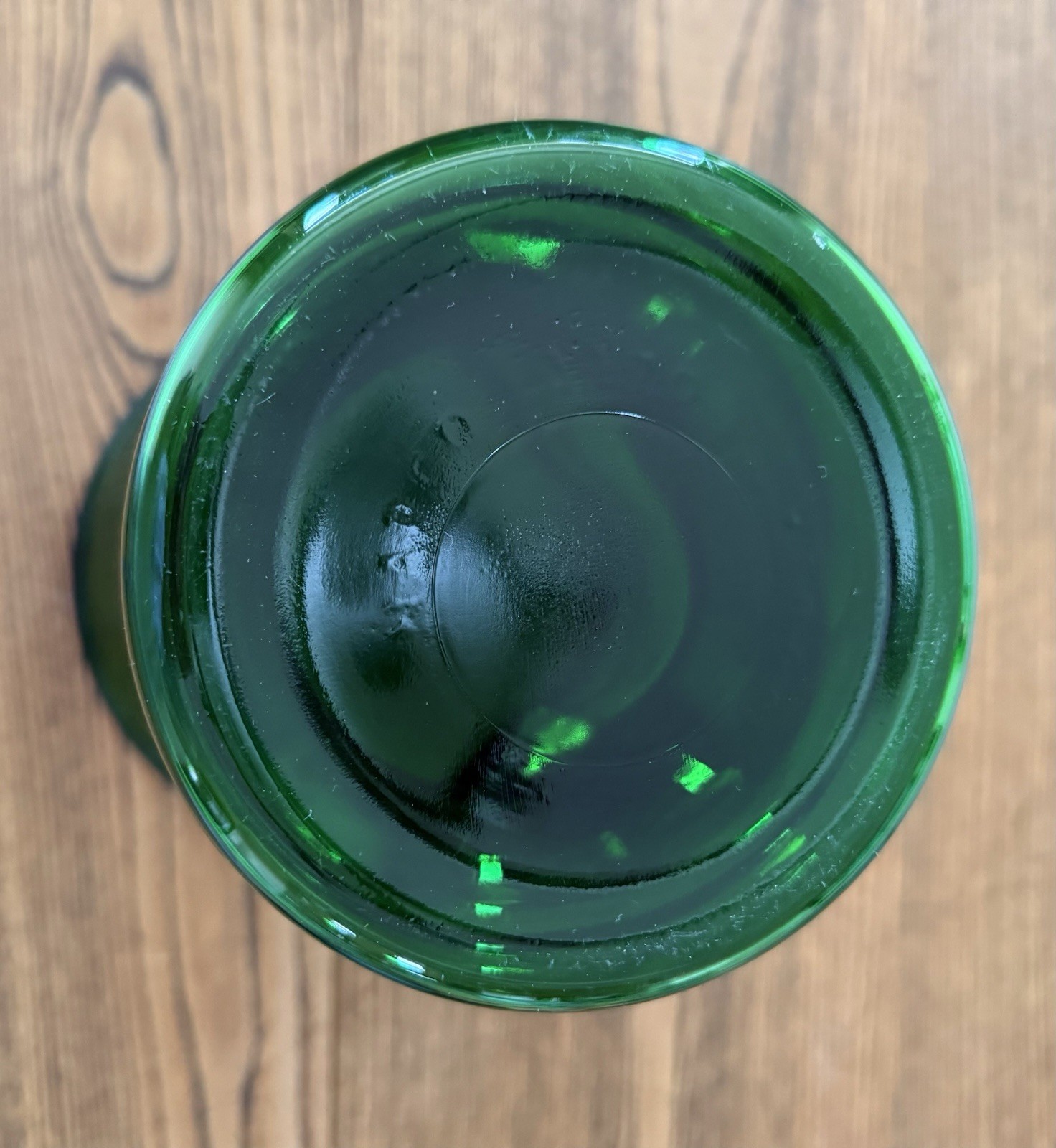 Napco Forest Green Depression Glass 10” High Flared Vase