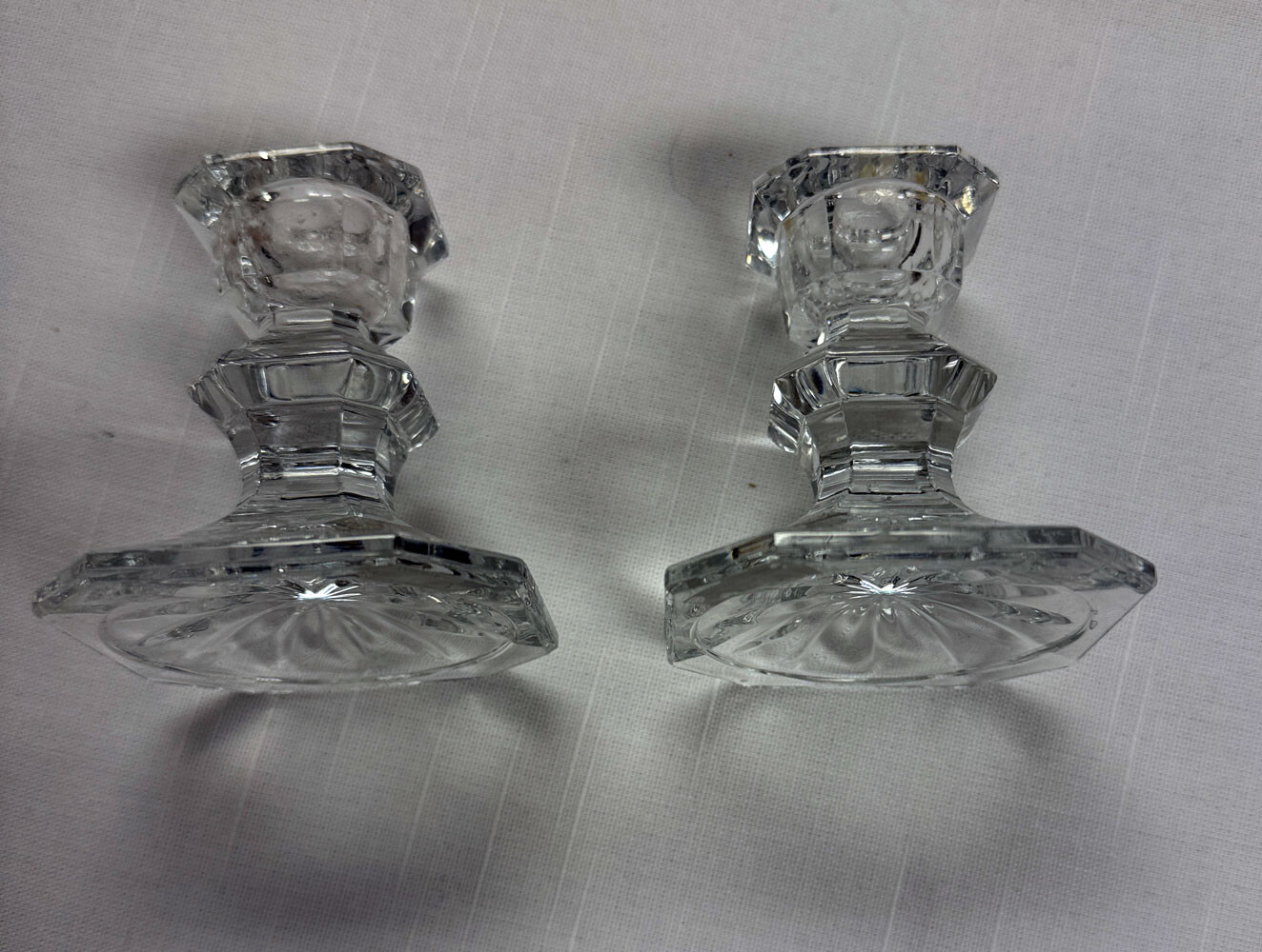 Mikasa Edinburgh Crystal Tapered Candle Holders – 1 Pair 3 inches tall