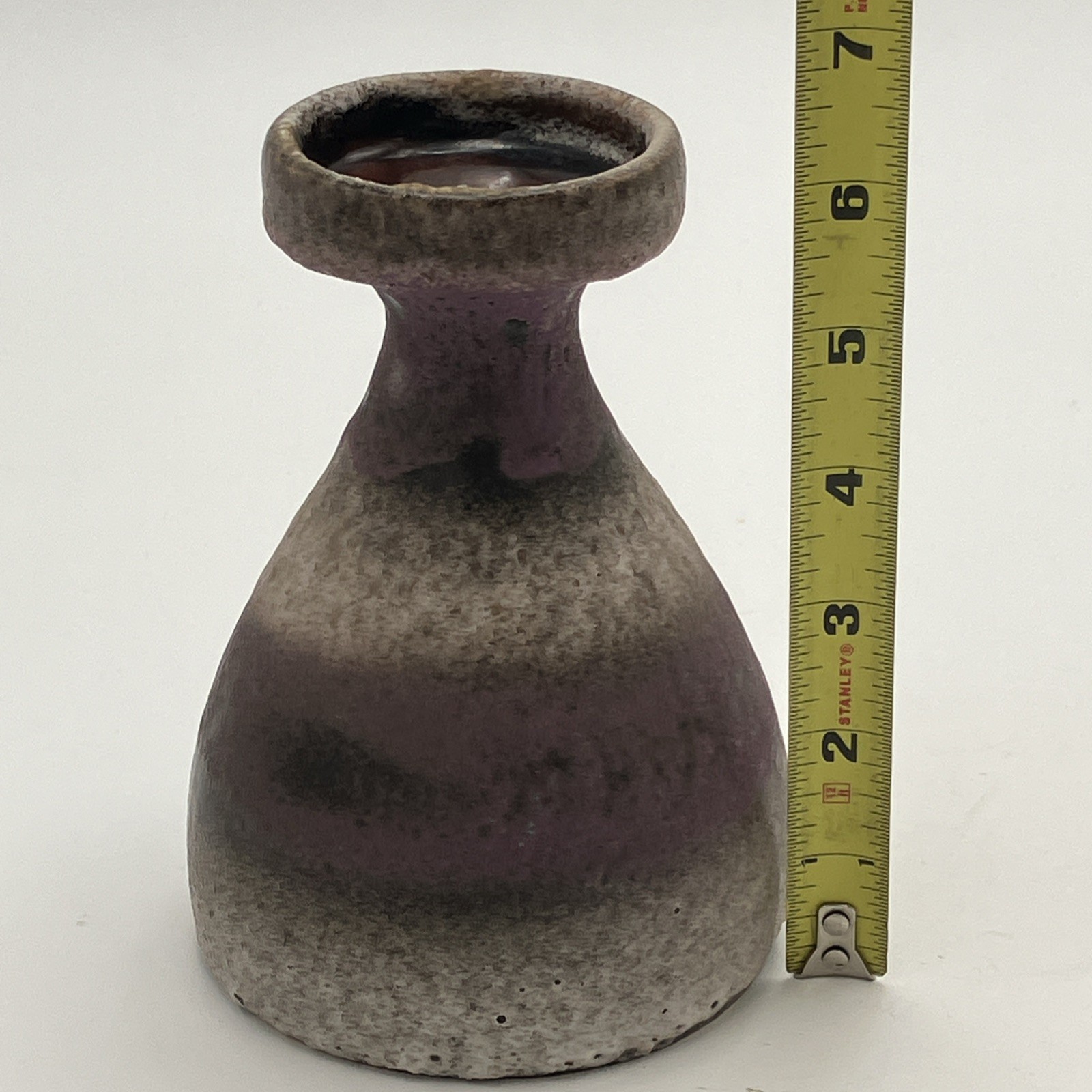 VTG Vase Ceramic Flower West Germany Numbered Purple Gray 60s
