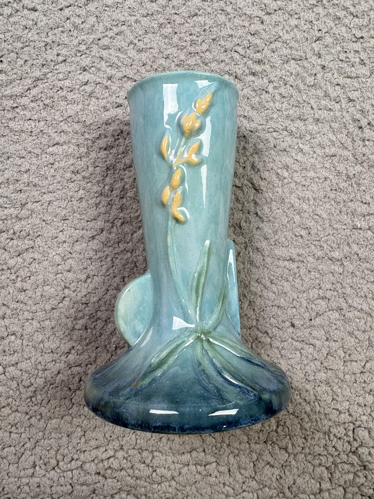 Vintage Roseville Pottery Vase 281-7 Green Floral Art Deco USA 7in Ceramic
