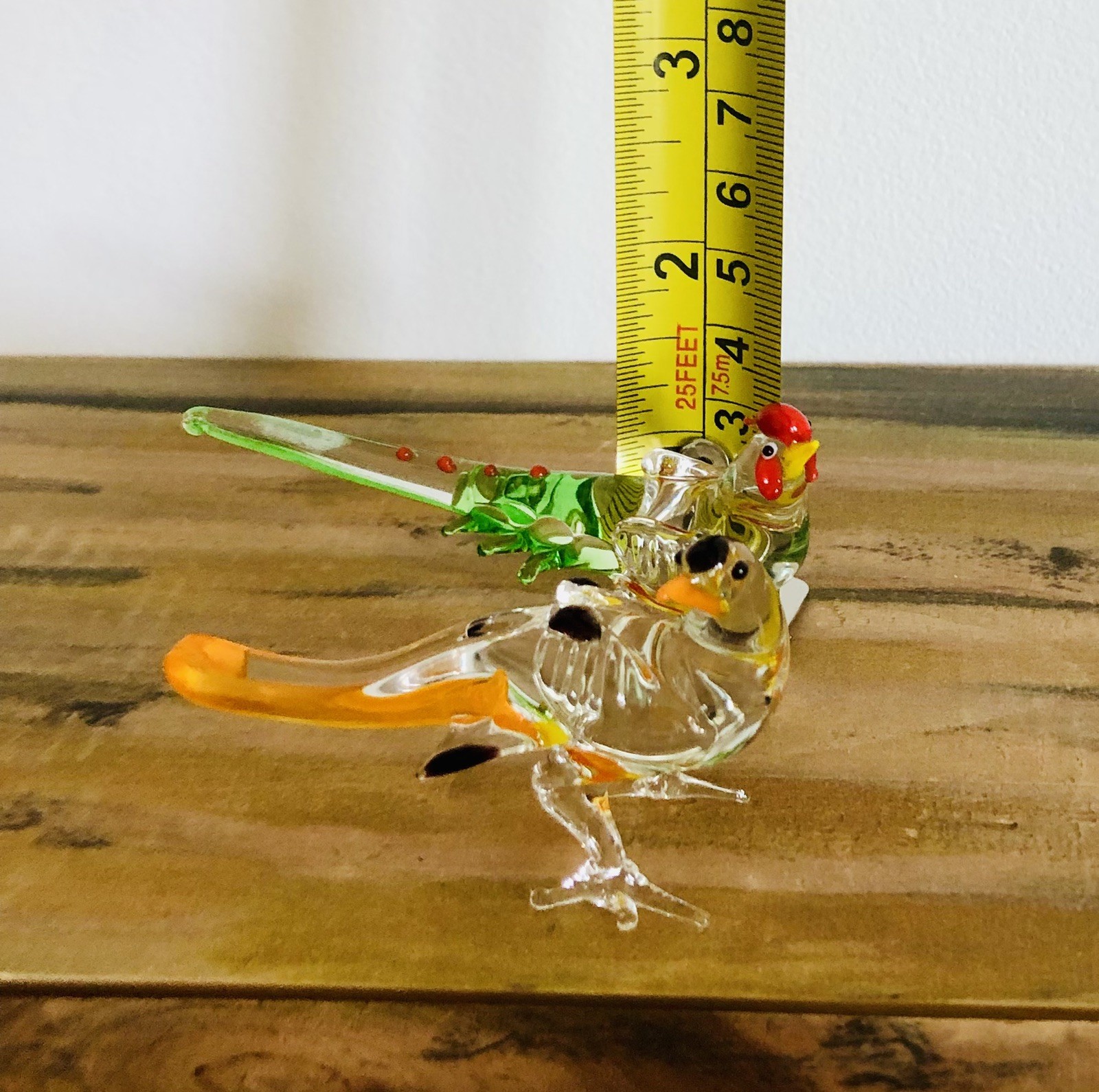 Vintage Hand -Blown Glass Miniature Bird Figurines Lot of 2