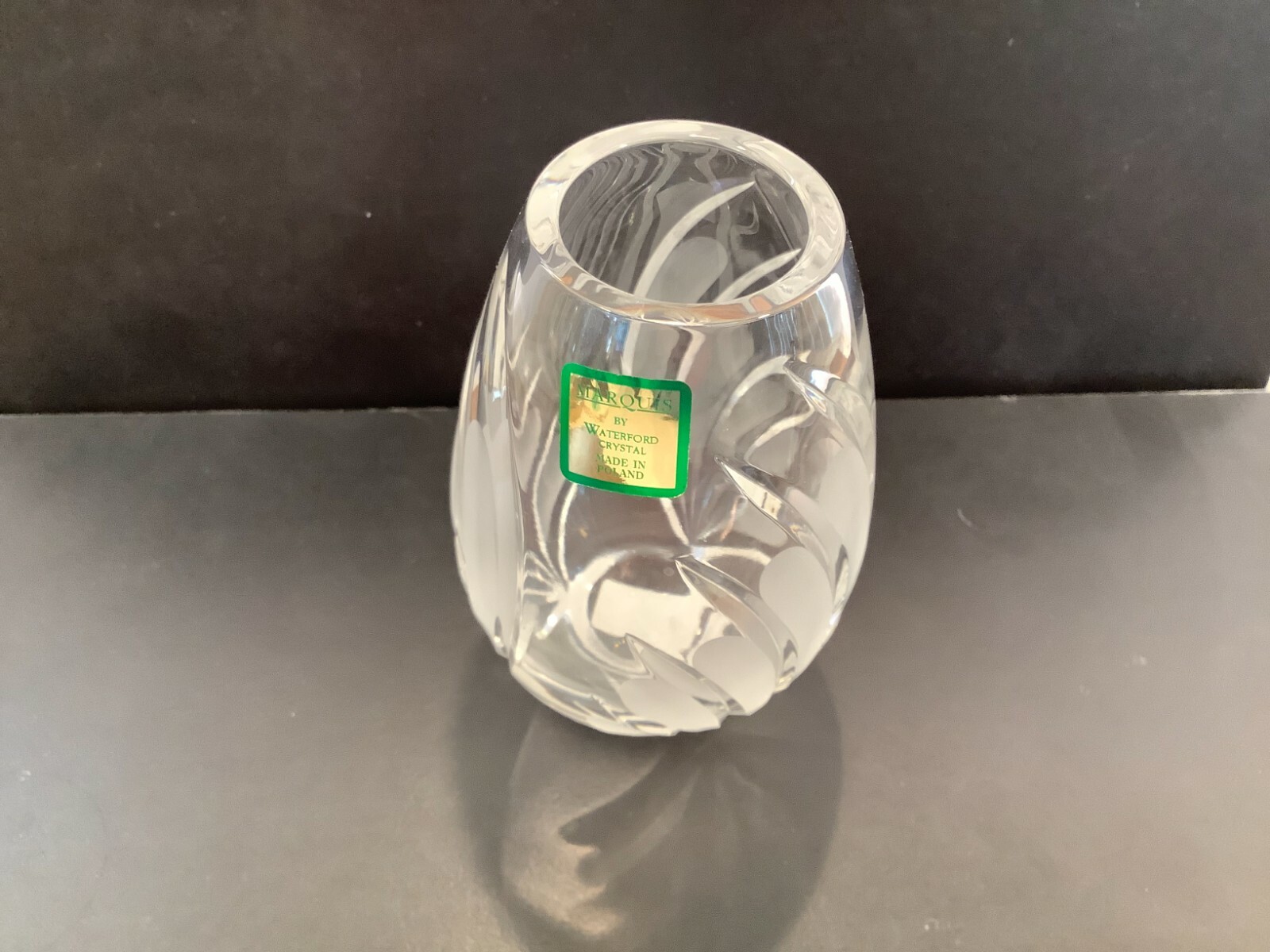 Waterford Crystal Marquis Coventry Posy Vase Frosted Clear Made in Poland 4 1/2″