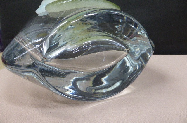 Daum France Pate de Verre CAMEE 33 Flower Vase Crystal Glass H8.8″/22.5cm