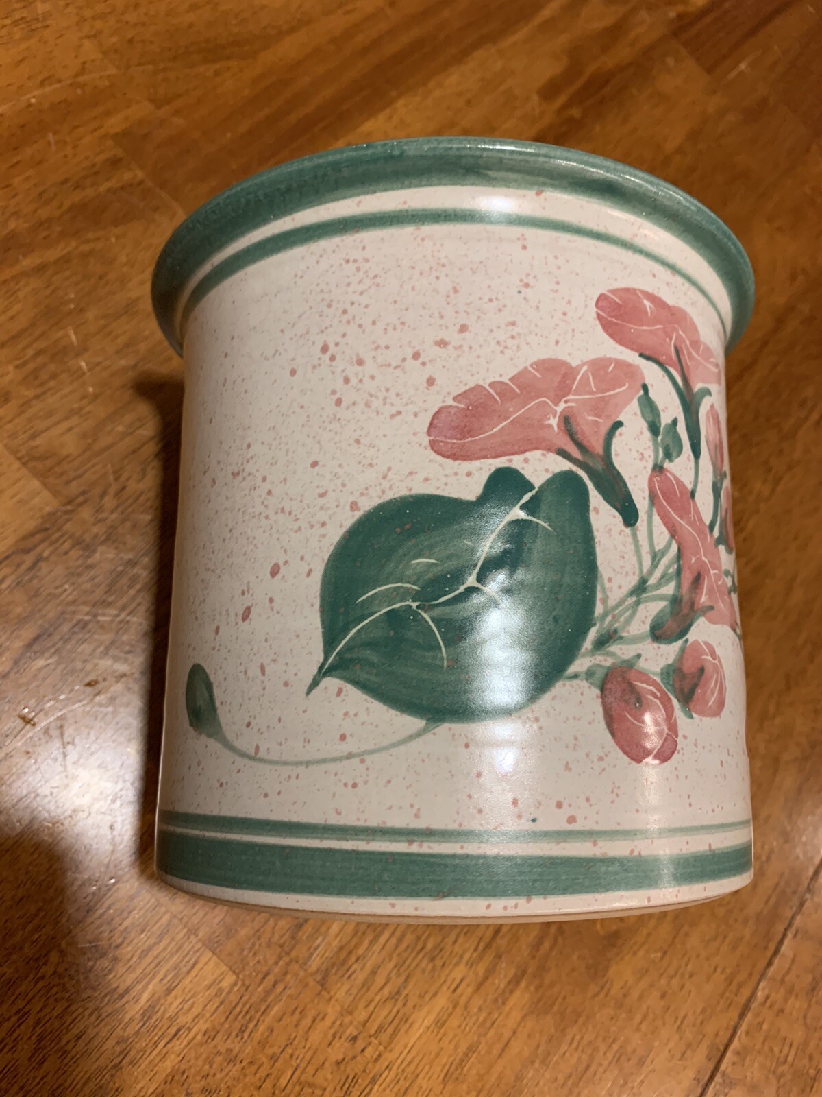 MCM Morning Glory Planter Flower Pot by Robert Fisherman Pottery RI large 7.25″