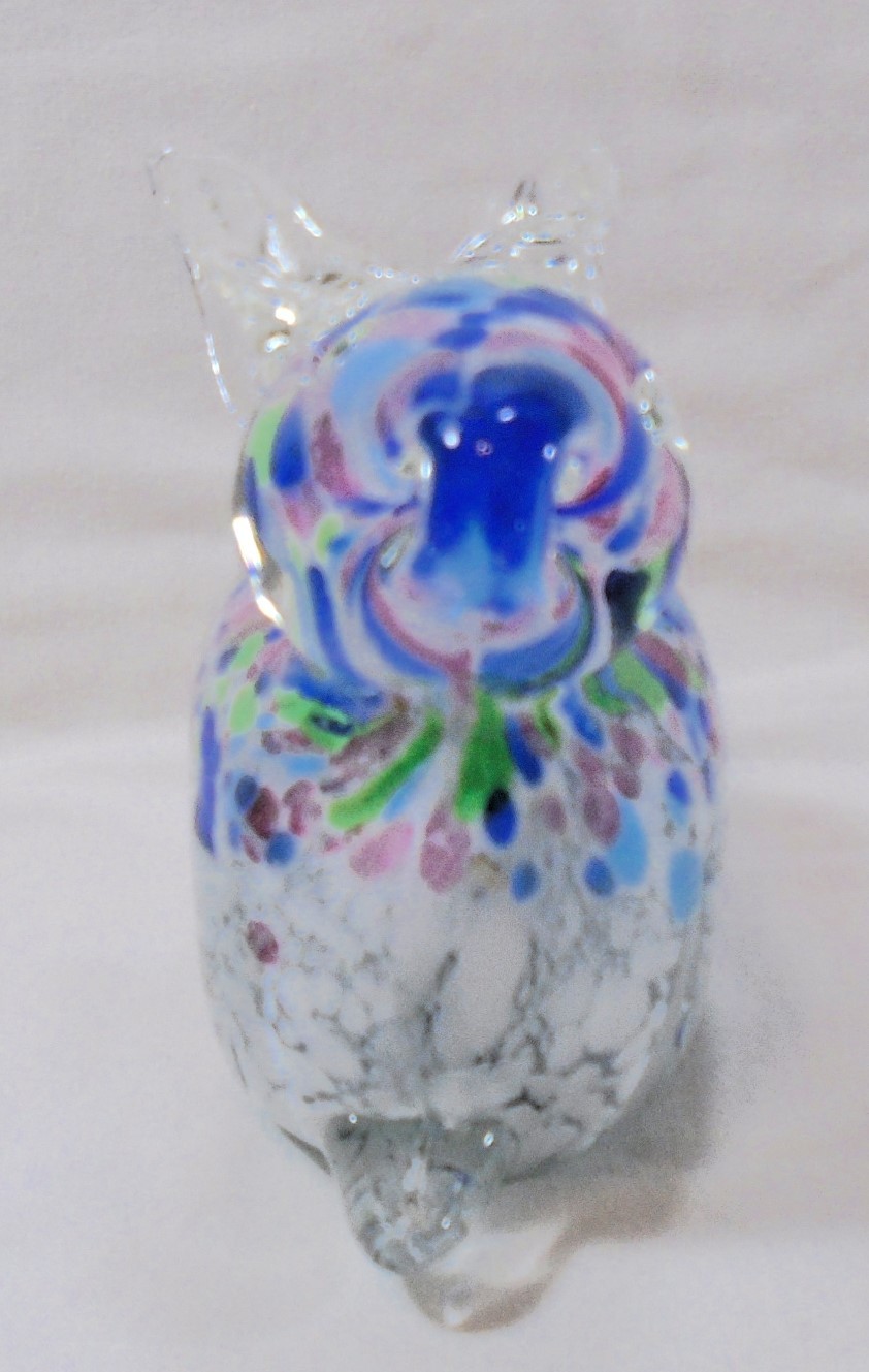 Hand Blown Confetti Glass Rabbit Figurine/Paperweight