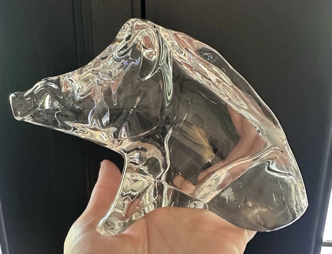 NICE BACCARAT Crystal WILD BOAR RAZORBACK WARTHOG HOG Figurine decor