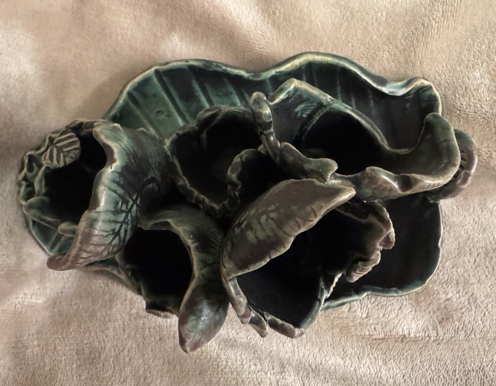 Botanical Earthy Living Goddess Clay Art Signed Leaves Nature Vases Vessel Boho
