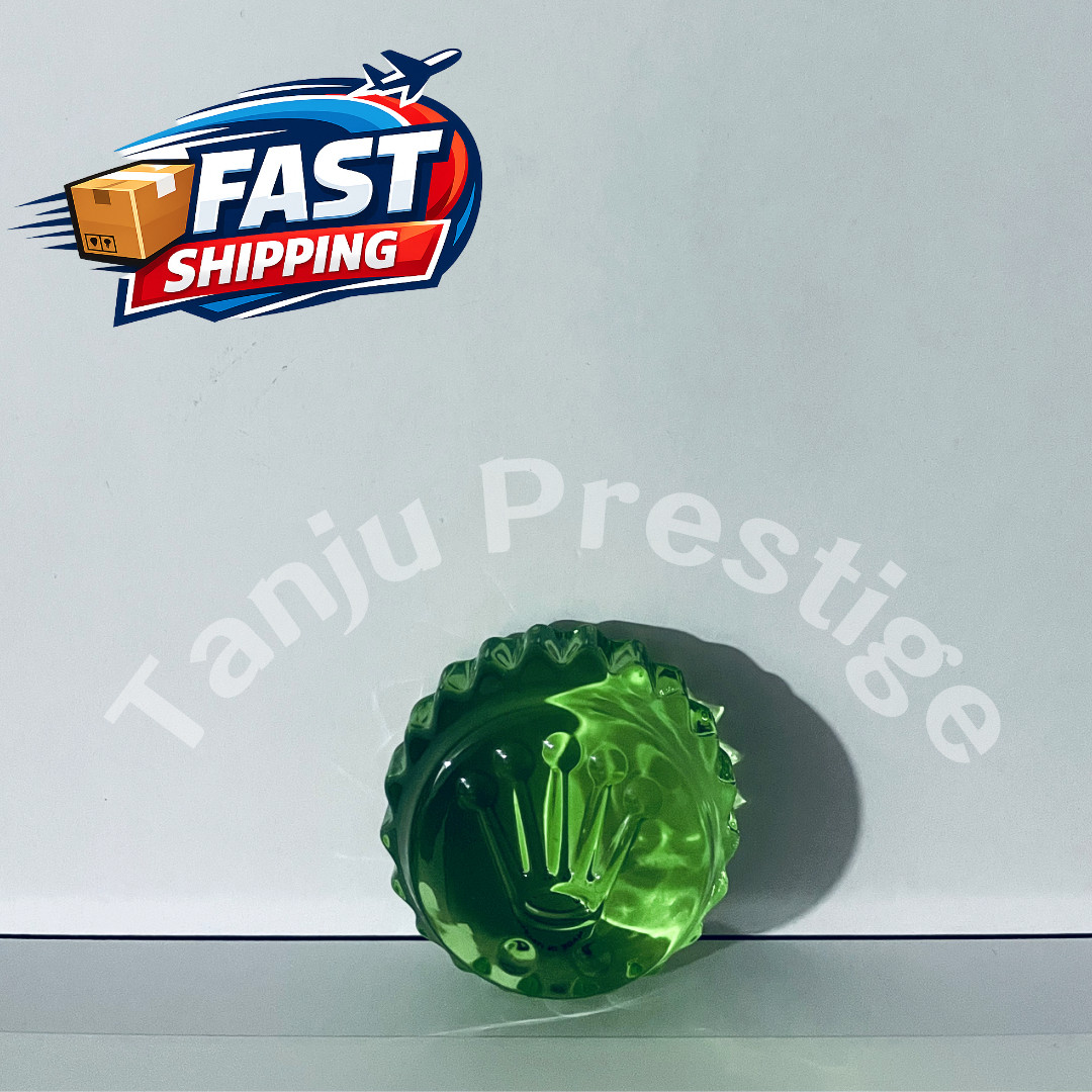 Rolex Triplock Italian Green Glass Paperweight Mooncake Crystal Display Piece