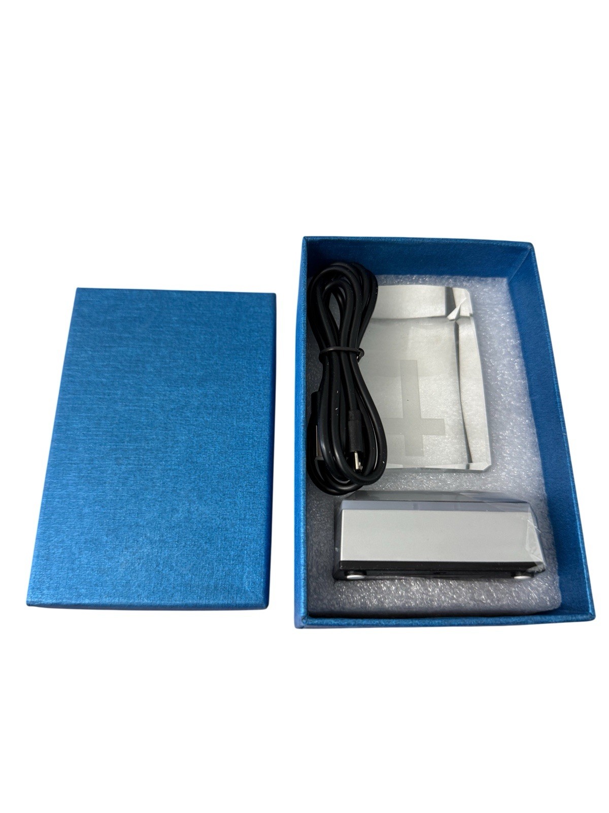 3d Crystal Cross Design Paperweight, Clear Color, Includes Blue Gift Box