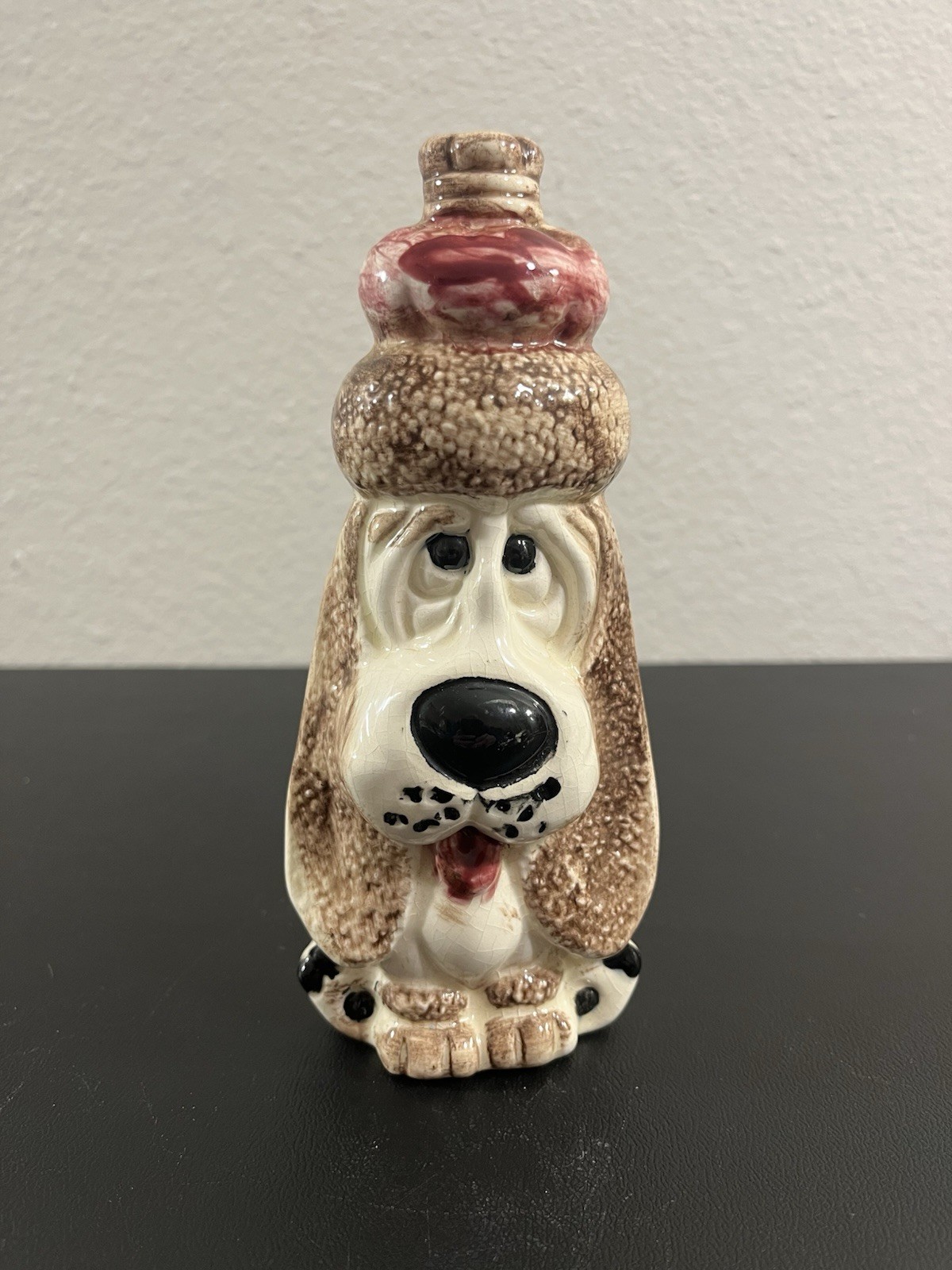 Vintage Basset Hound Dog Hangover Pottery Ceramic 6.5” Tall