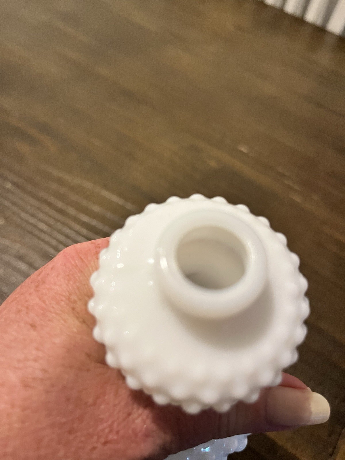 Unique Vintage Milk Glass Hobnail Textured Bud Vase Bottle