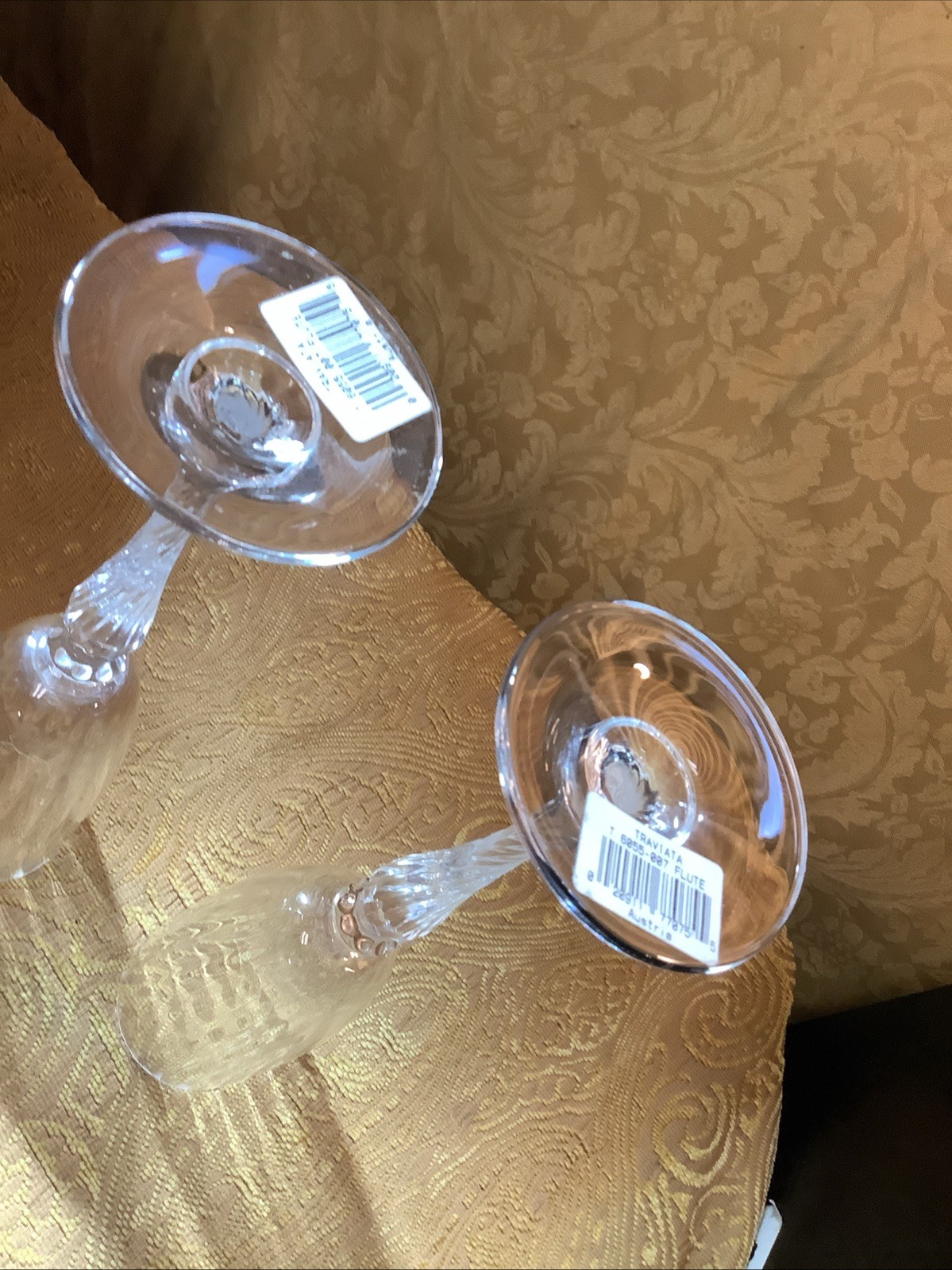 2x Set Mikasa 9.5” Clear Crystal Traviata Champagne Flute Glasses T 6055-007