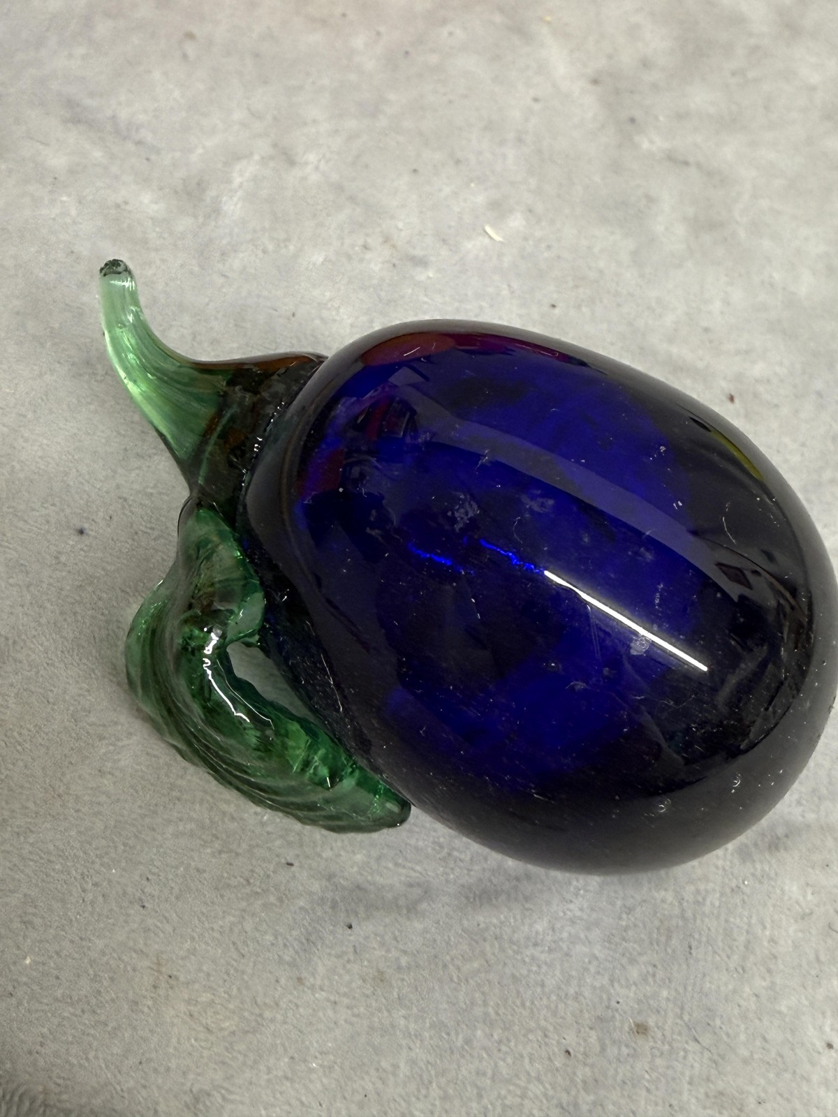Hand Blown Art Glass Fruit Figurines Lot Set of 7 Grapes Apple Orange Lemon