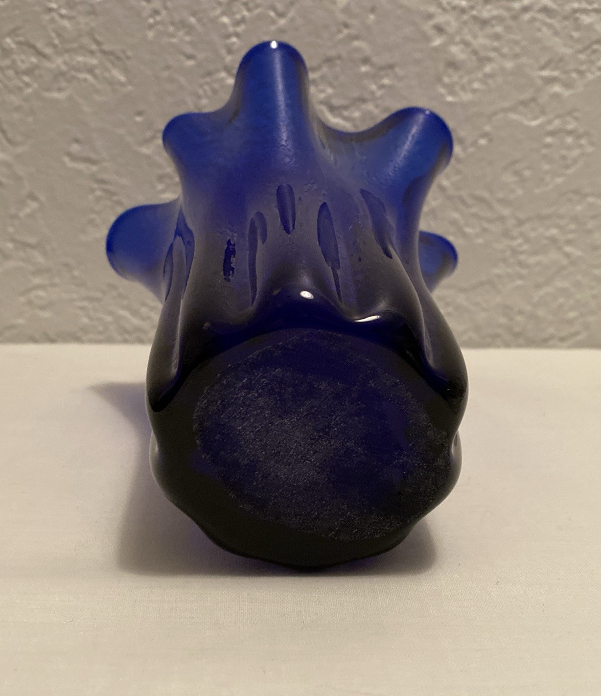 Cobalt Blue Hand Blown Handkerchief Vase