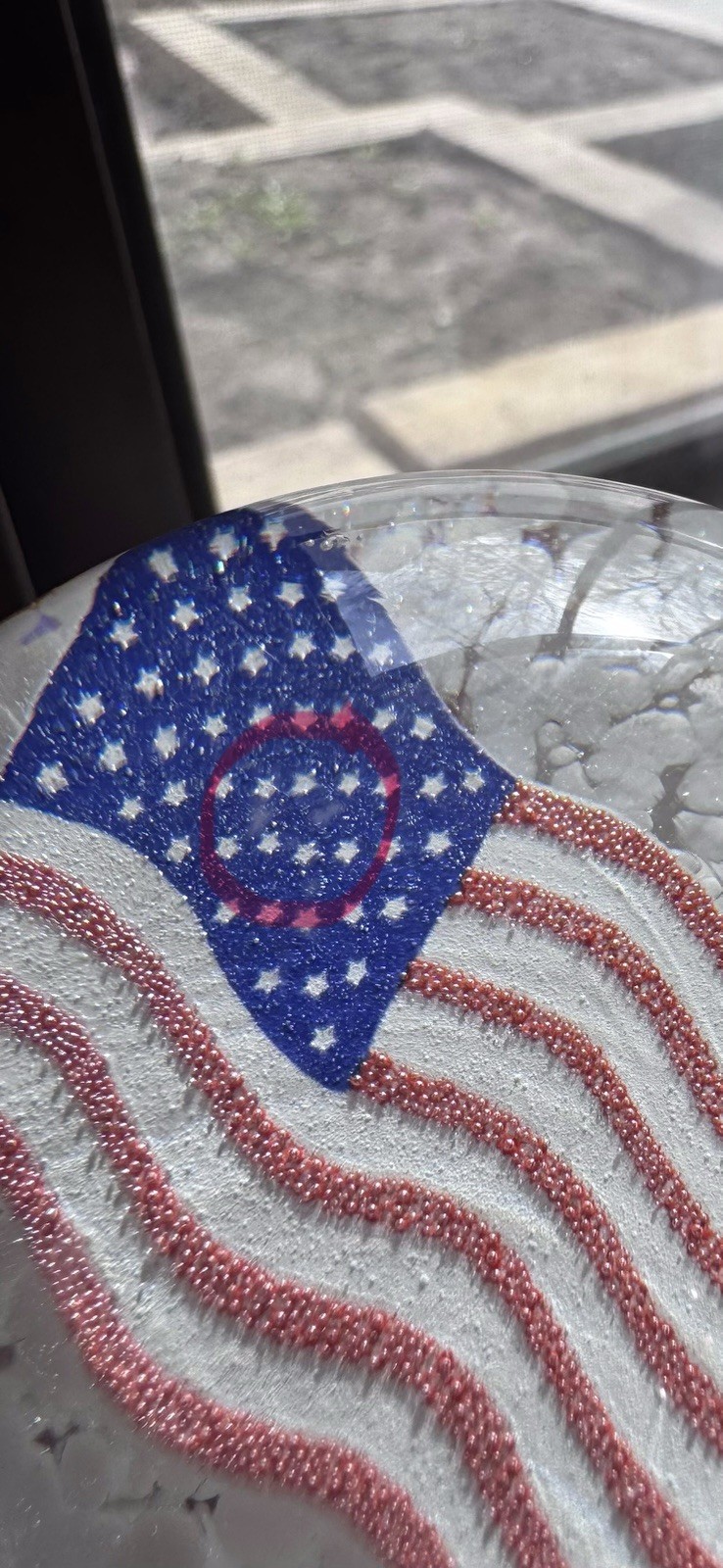 Patriotic USA Flag & Home Sweet Home Mother Signed Glass Paperweights~READ!