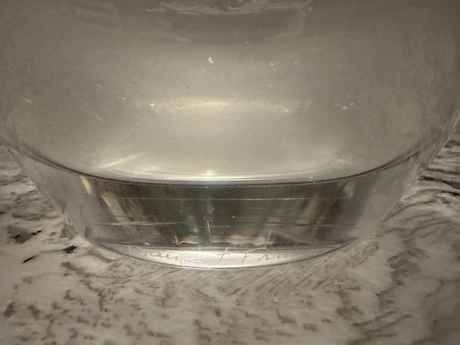 Daum France Large Signed Clear Crystal Vase Heavy Vintage Read
