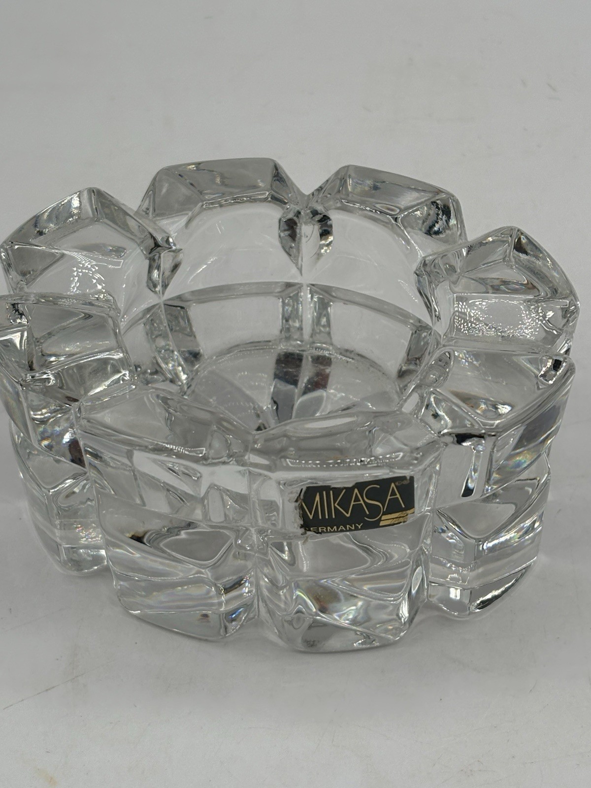 Mikasa Walther West Germany Crystal Votive Candle Holder 4×3” Heavy