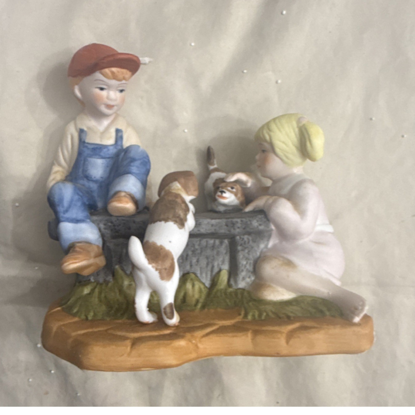 Paul Sebastian Inc. Fine Porcelain Collection Children with Dog Figurine Boxed