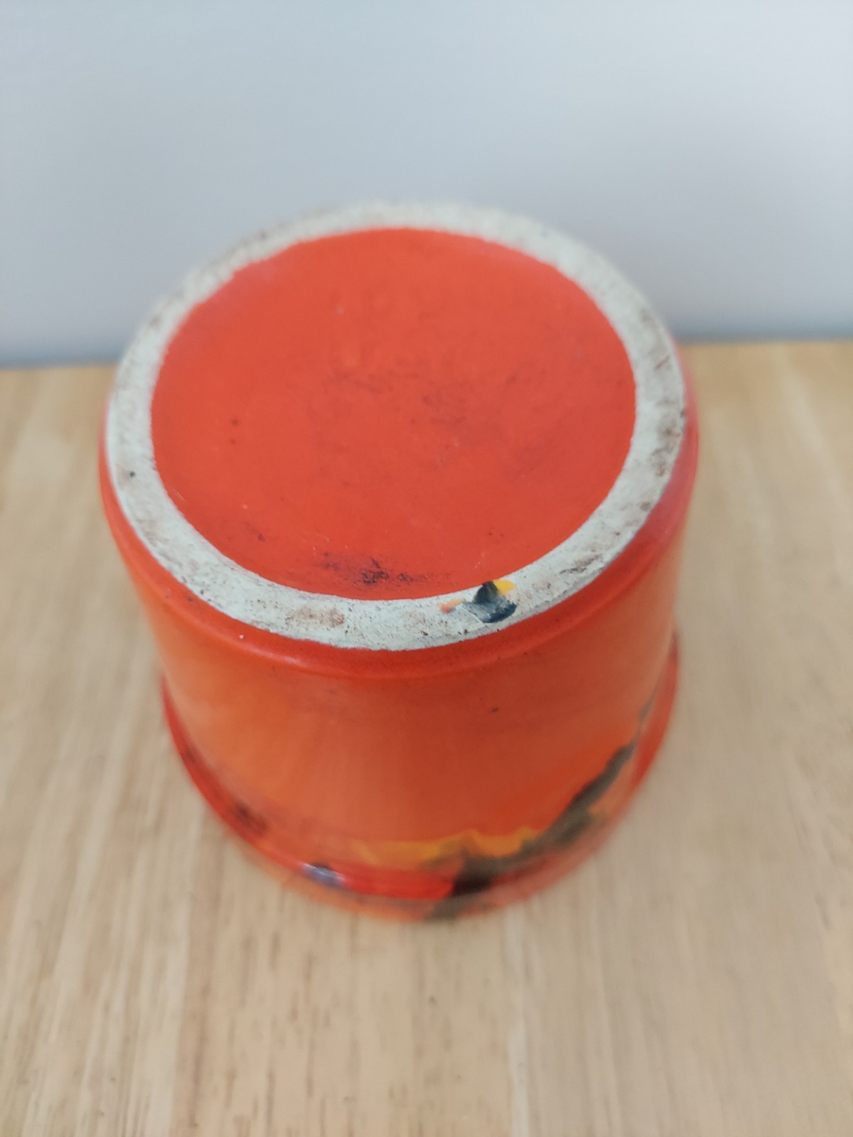 MCM USA California Pottery Red Drip Glaze Pot/Planter #1094 4.5” Tall