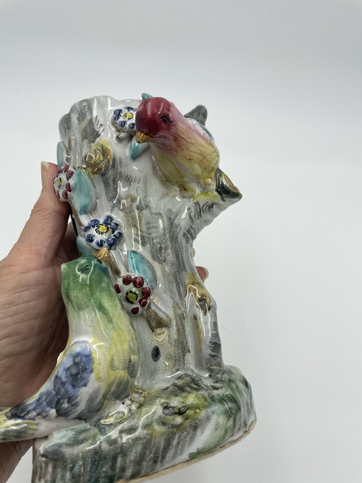 Vintage Ceramic Double Bird Spill Vase or Flower Vase Japan 7″
