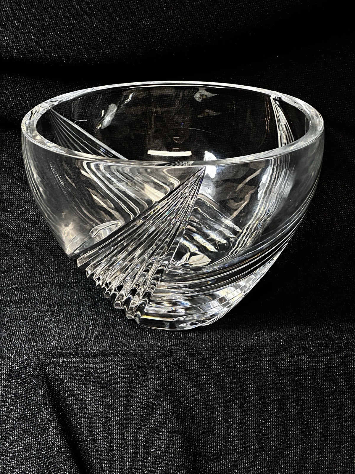 Montreux 24% Lead Crystal Candy Display Bowl Czech Republic 7” X 4 3/4”