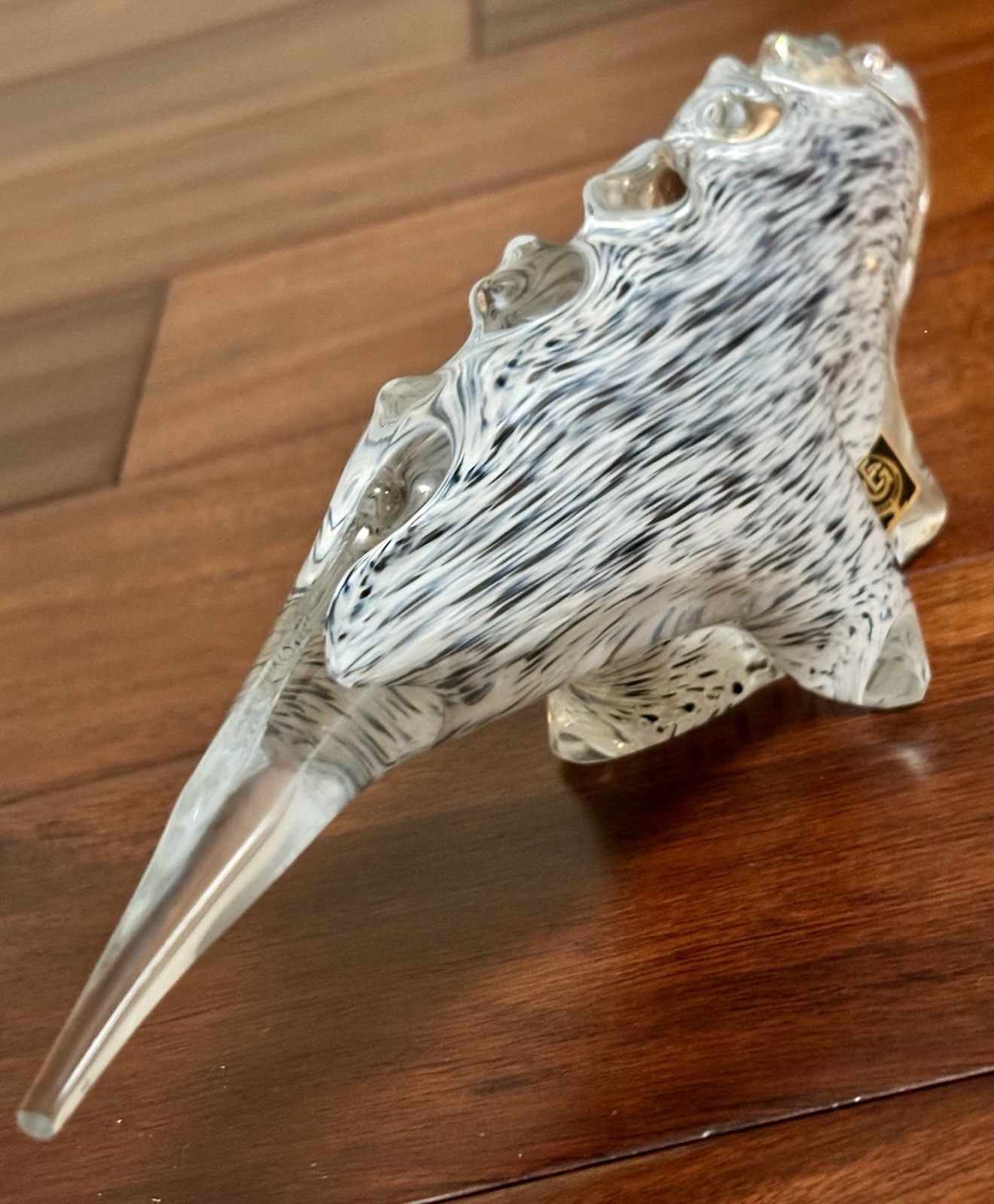 RARE Eneryda Glasbruk Sweden MCM Crystal Figurine 11.75” Komodo Dragon Lizard