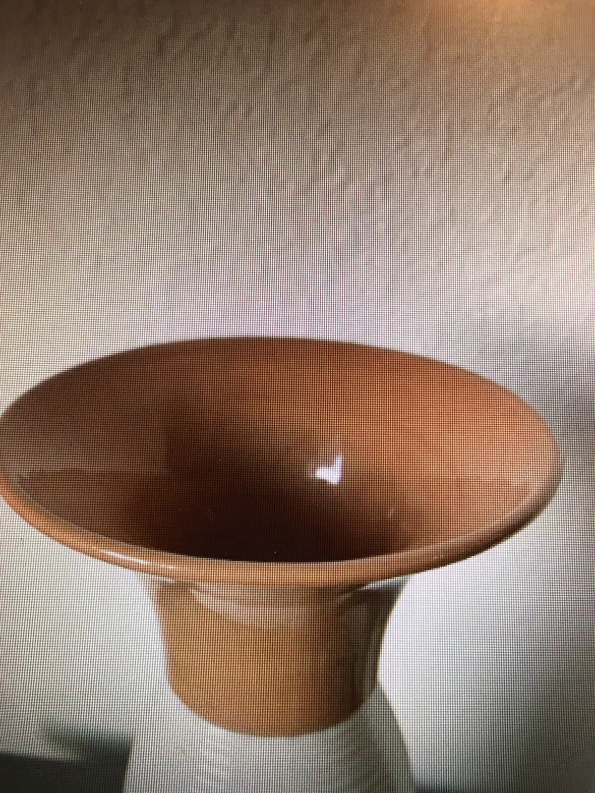 Vintage Dansk Ivory & Terra Cotta Ribbed Vase 10” Denmark