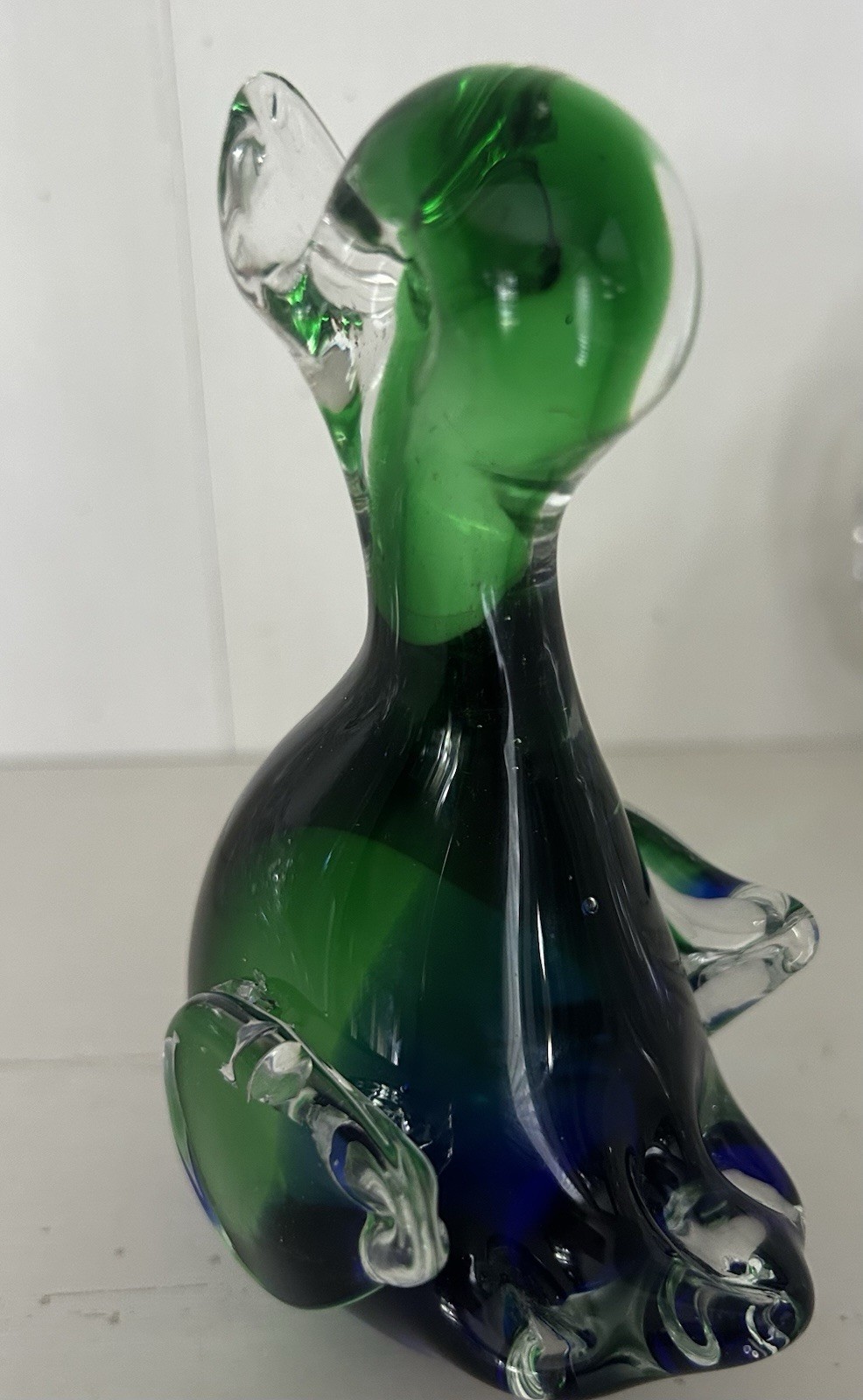 Murano Glass Pelican Bird – Blue And Green Summerso