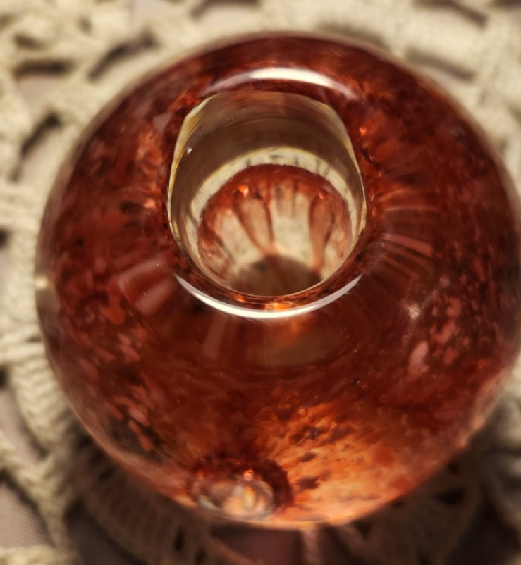 Zimmerman Handmade Art Glass Paperweight – Corydon Indiana – Pink Swirl – Studio
