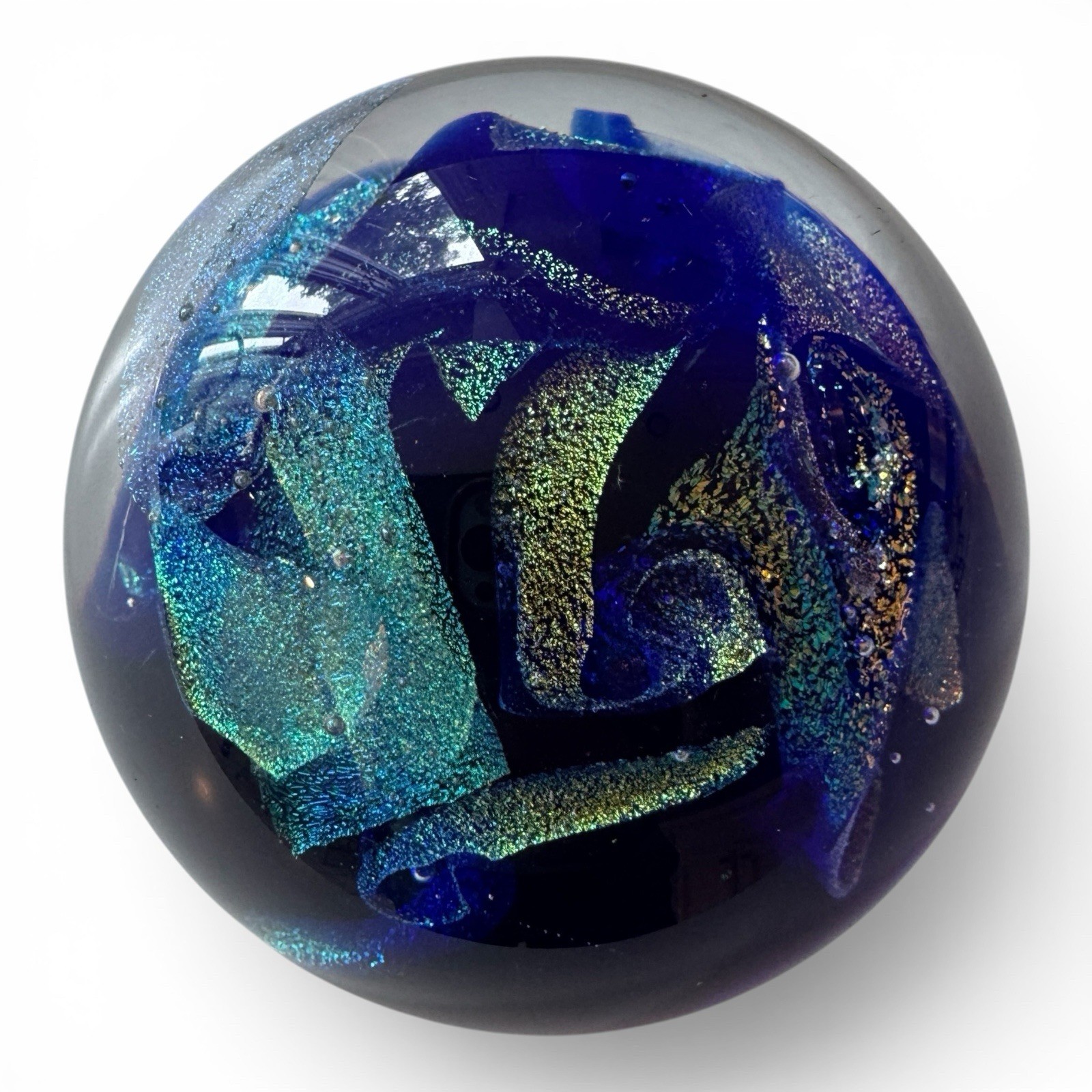 3” Glass Eye Studio # 20 Northern Lights Glass Paperweight