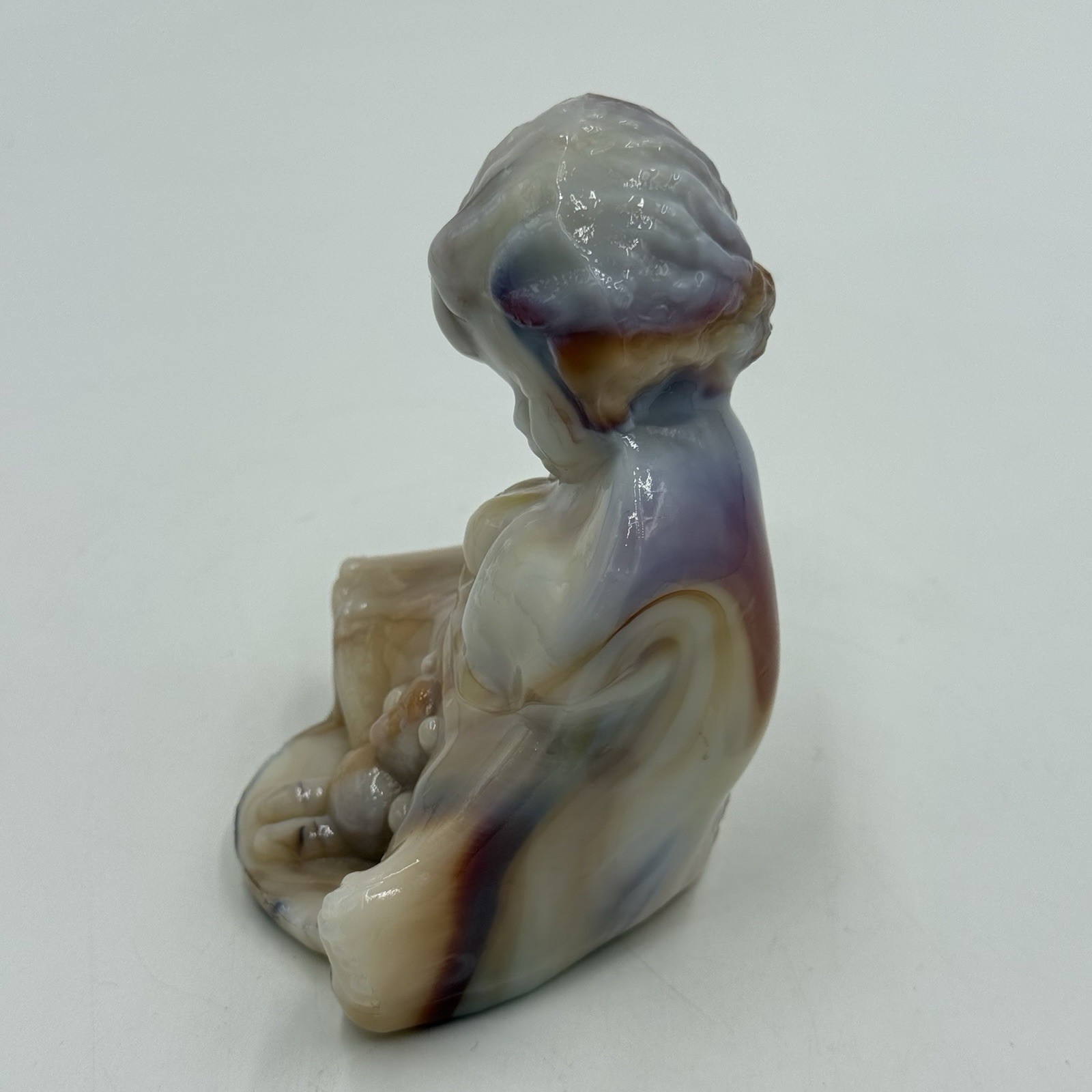 Vintage Wetzel Our Gang Carmel Slag Glass Sonny Boy & Bear 1980s Figurine