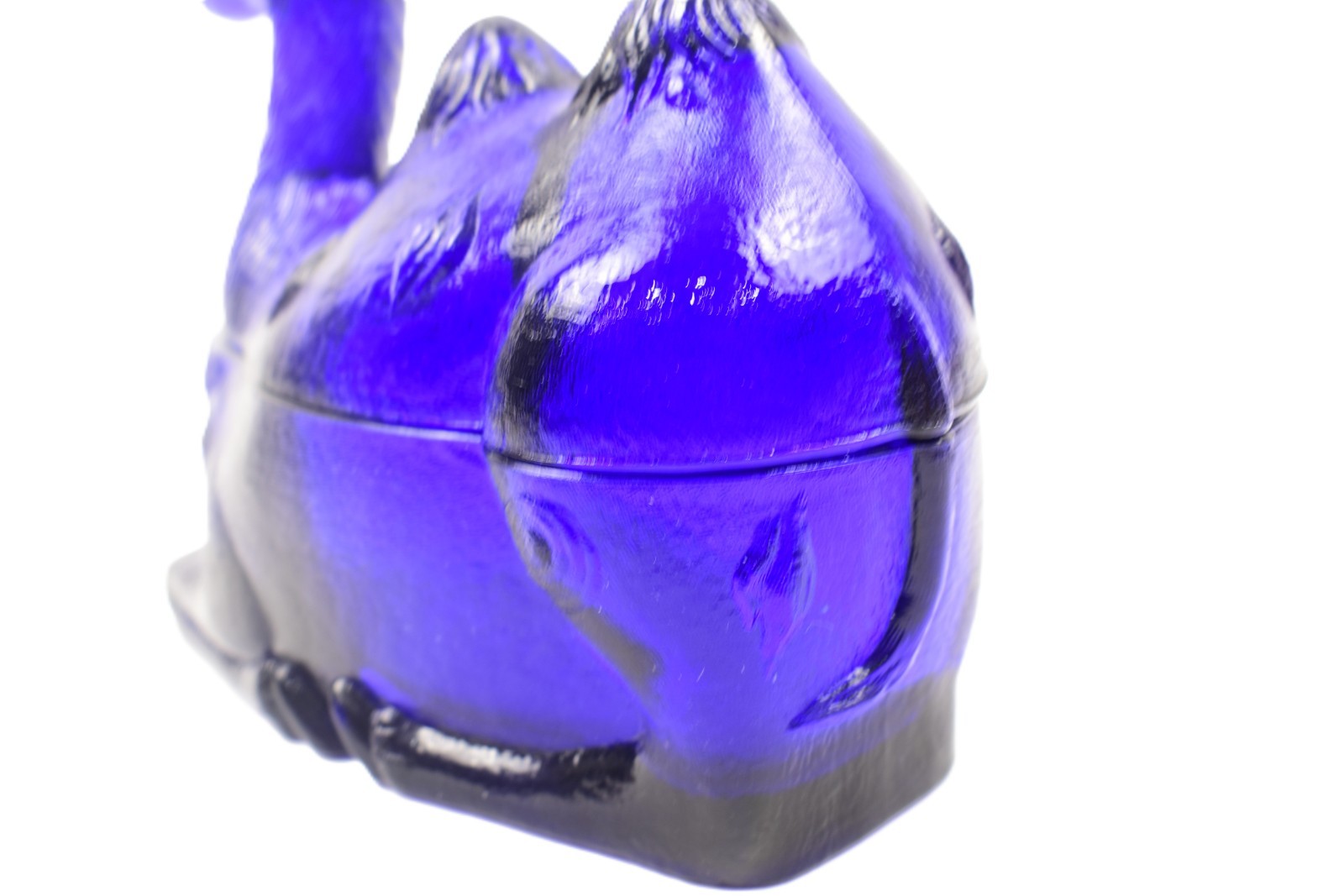 Vintage Westmoreland Cobalt Blue Humphrey the Camel Trinket Candy Covered Dish