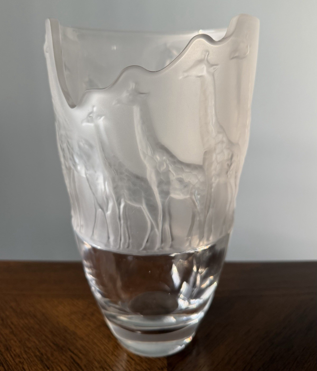 Nachtmann Frosted & Crystal Giraffe Safari Decorative Vase, 10 in Tall
