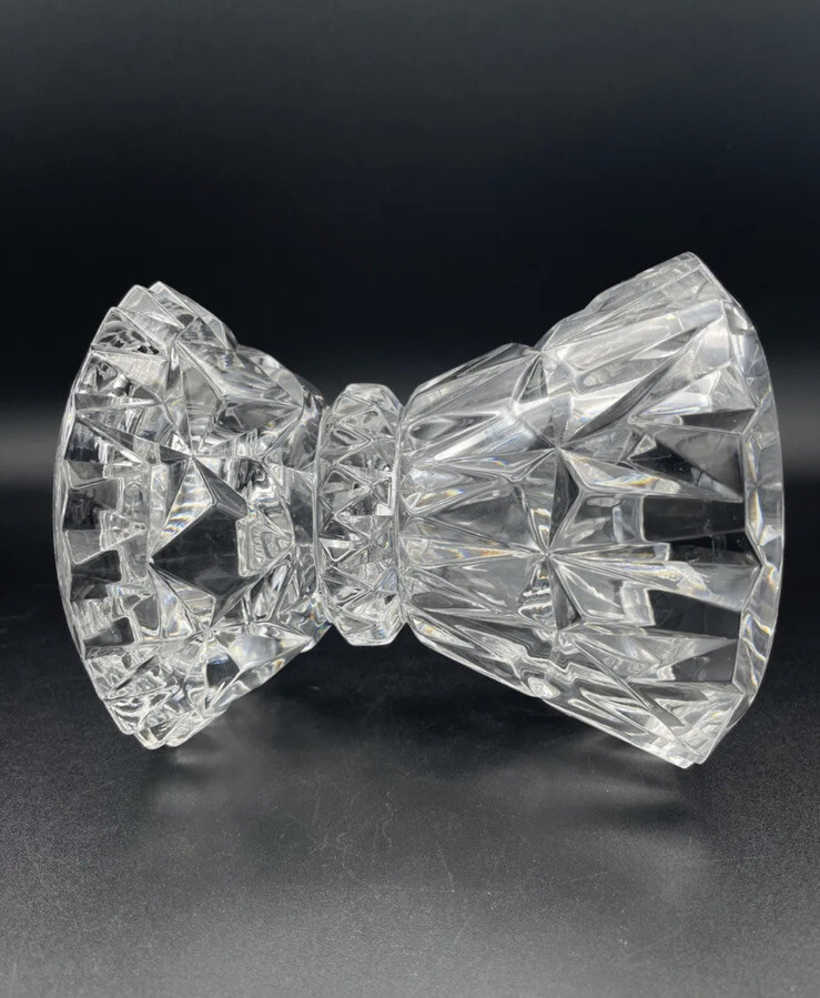 Vintage Mikasa Crystal Candle Holder Cut Glass MCM Glam 5” Votive
