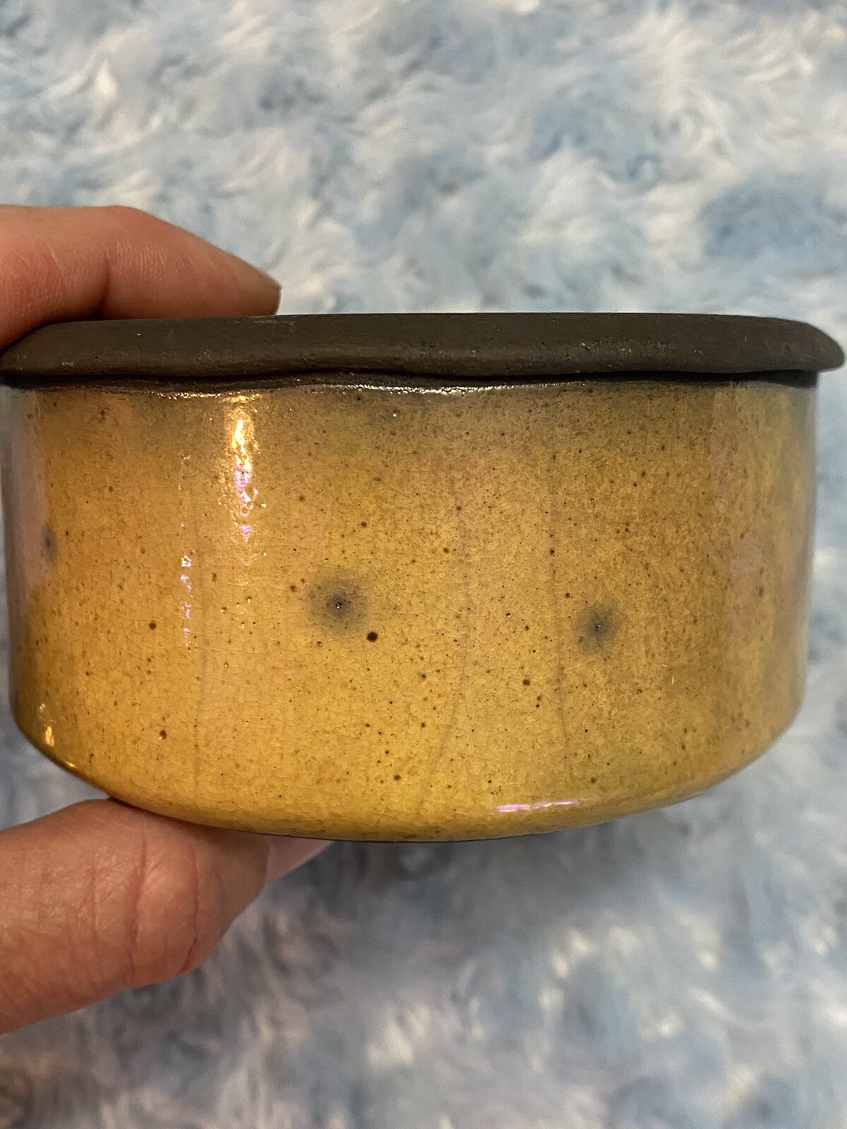 Candone Wharton Raku Box Pottery SIGNED by Artist Vintage