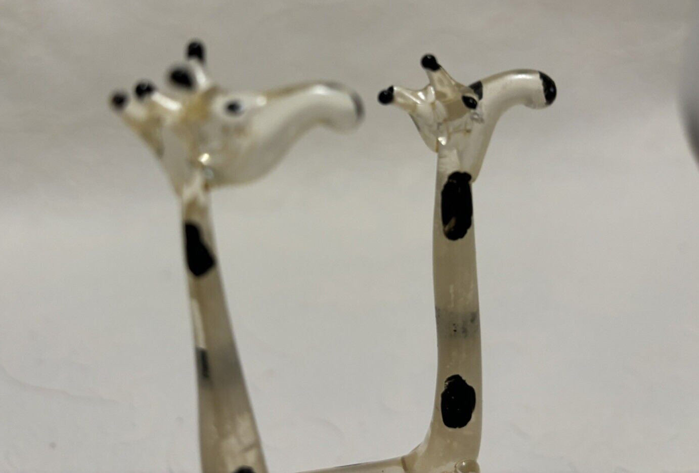 2 Murano Glass GIRAFFES 5″ Delicate Vintage Whimsical Hand Blown Animals