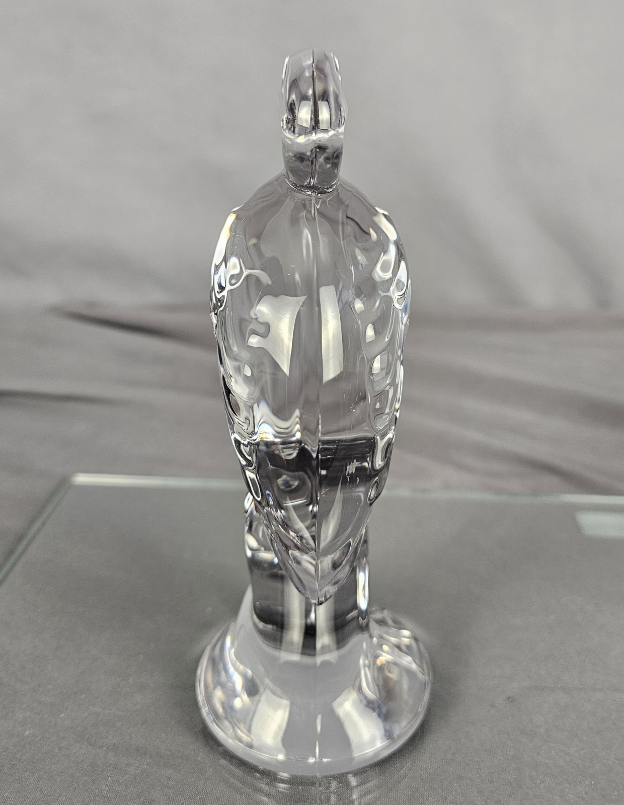 Duncan Glass Crystal Heron Figurine Bird 6-3/4″ Pall Mall Sculptured Glass 1930s
