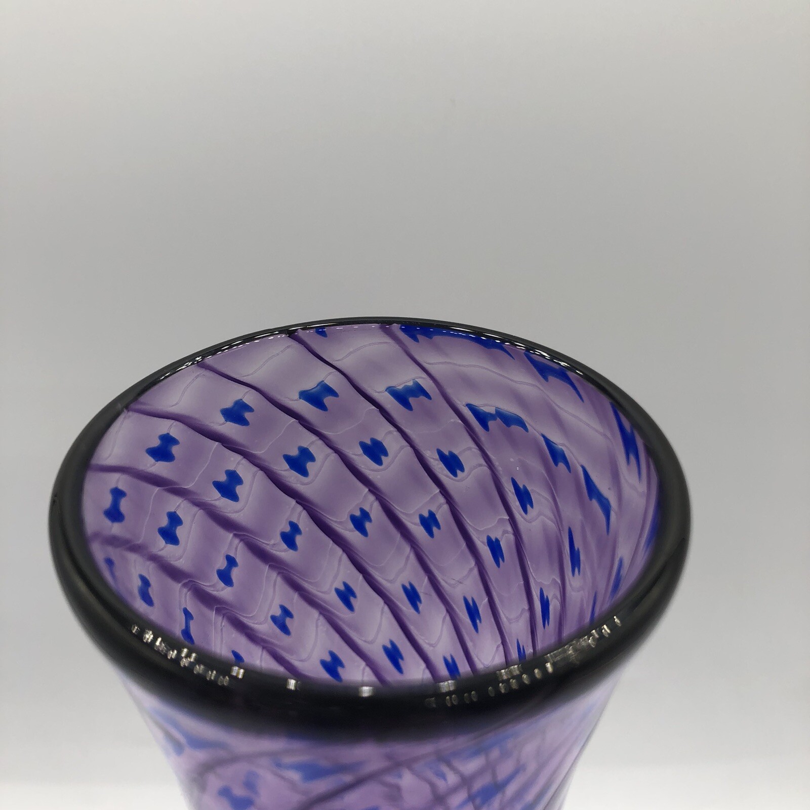 10” Zellique Art Glass Vase California Vintage Joseph Morel FLAWLESS