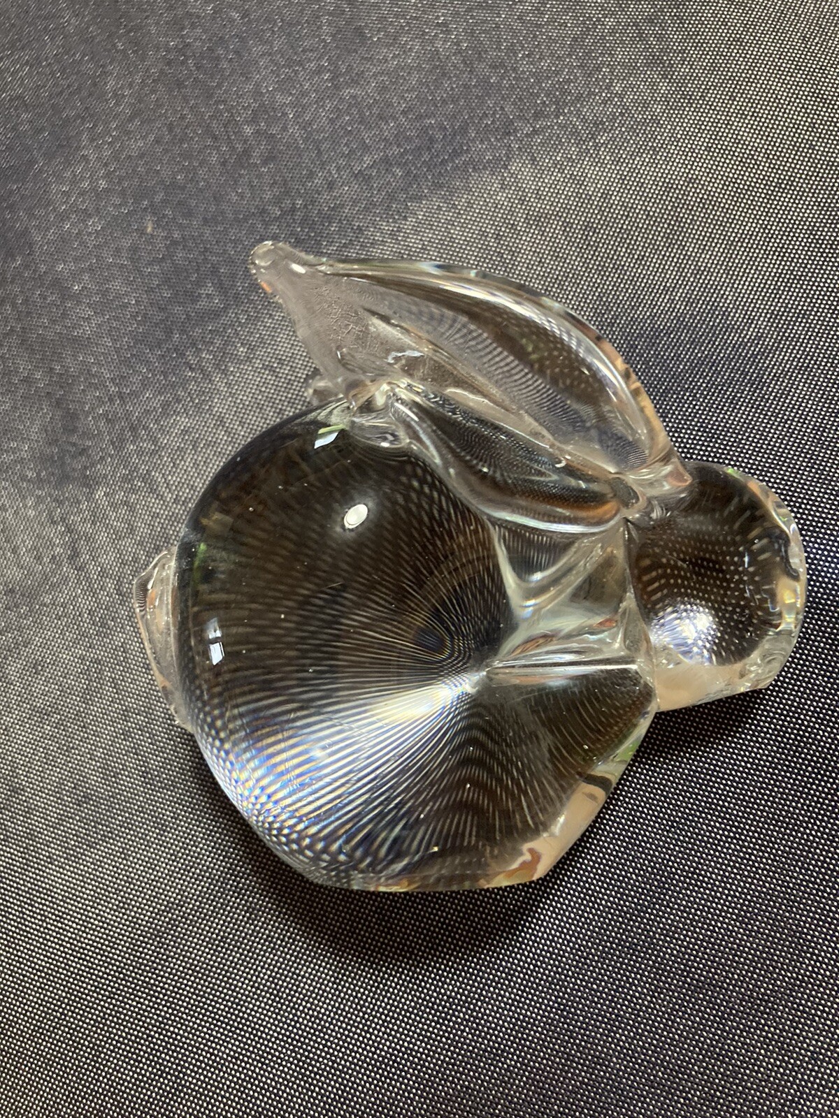 Clear Glass bunny Rabbit Art Glass paperweight Unbranded 2.75 inches vintage
