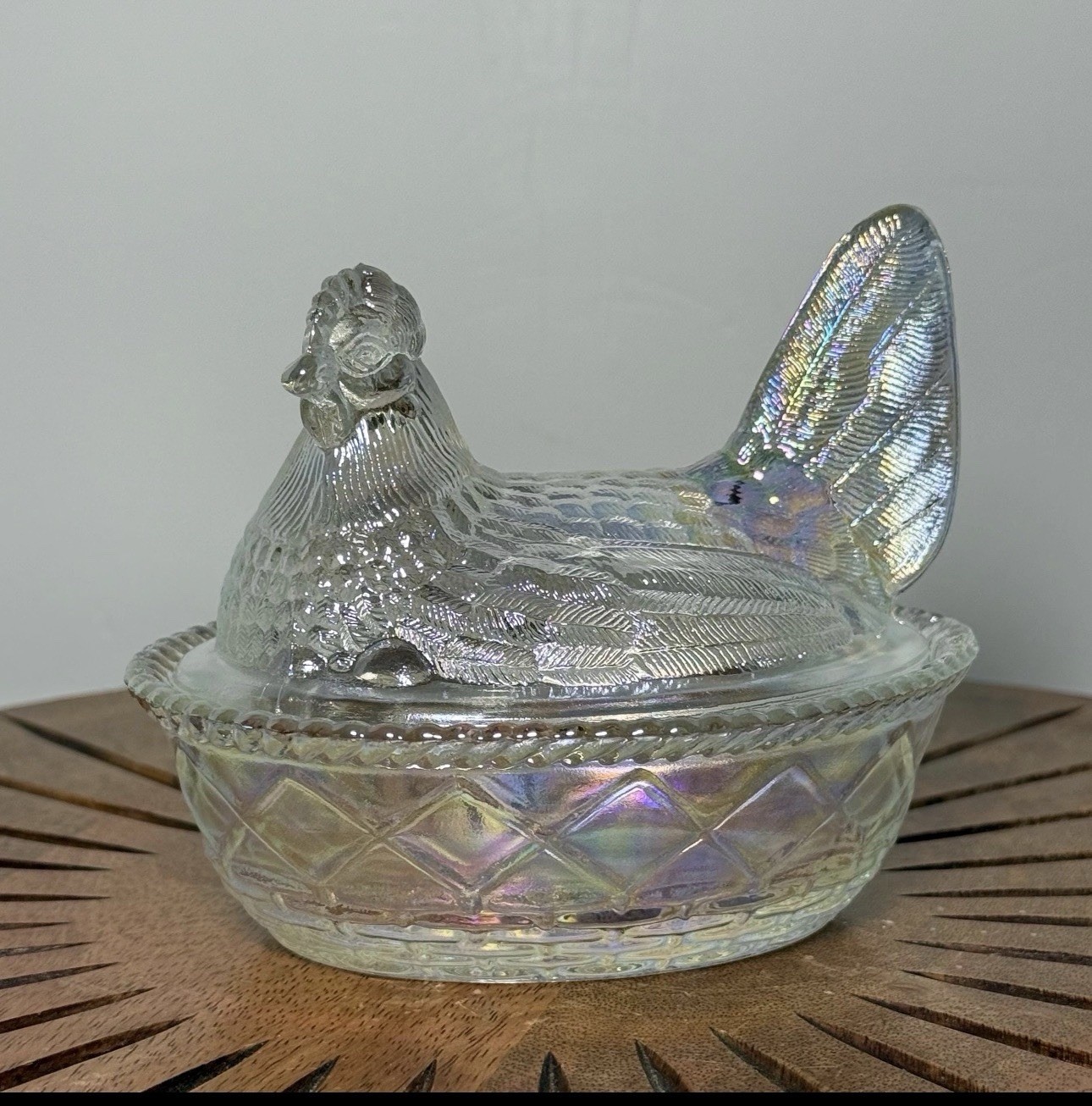 Rosso Westmoreland Crystal Clear Glass Carnival Hen On Nest Carnival Glass Bowl