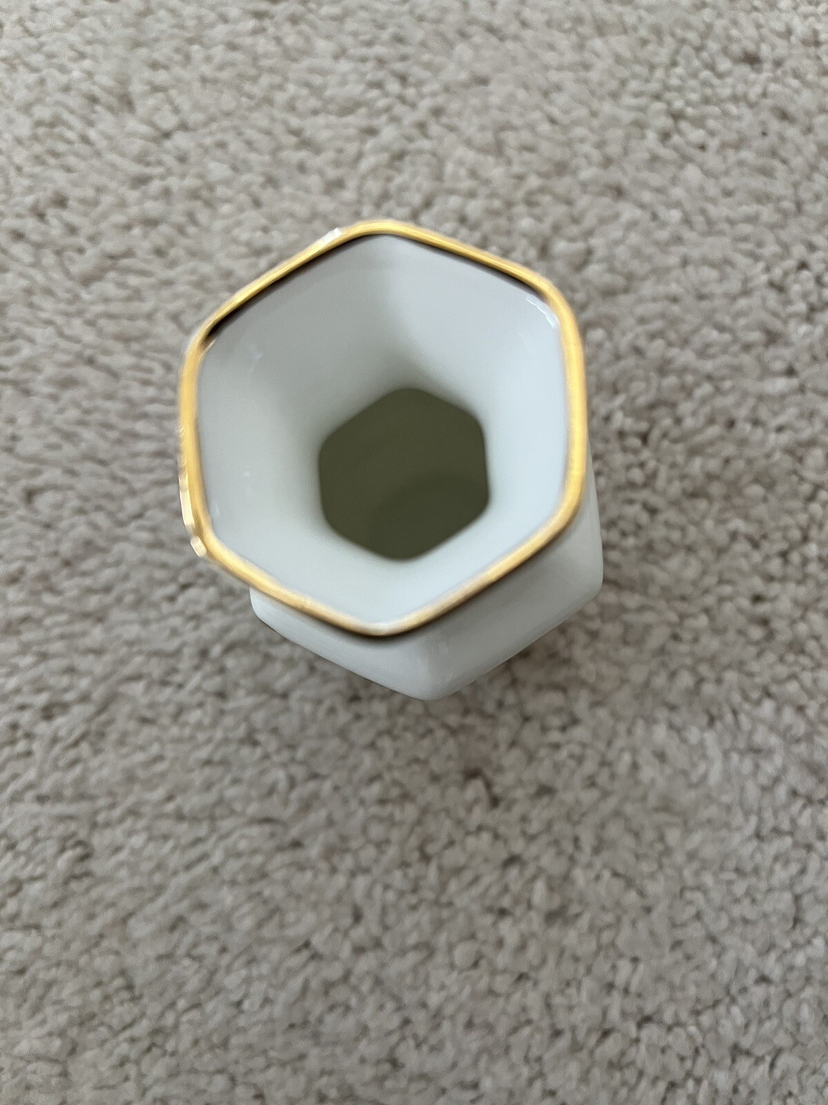 Aynsley Bone China Miniature Hexagonal Vase Bird And Floral Made in England 3.5″