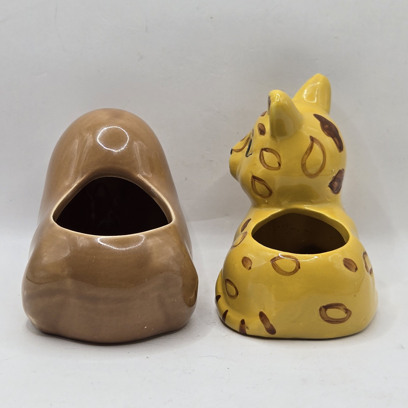Small Animal Planters set of Two Cute Animals Seal & Jaguar
