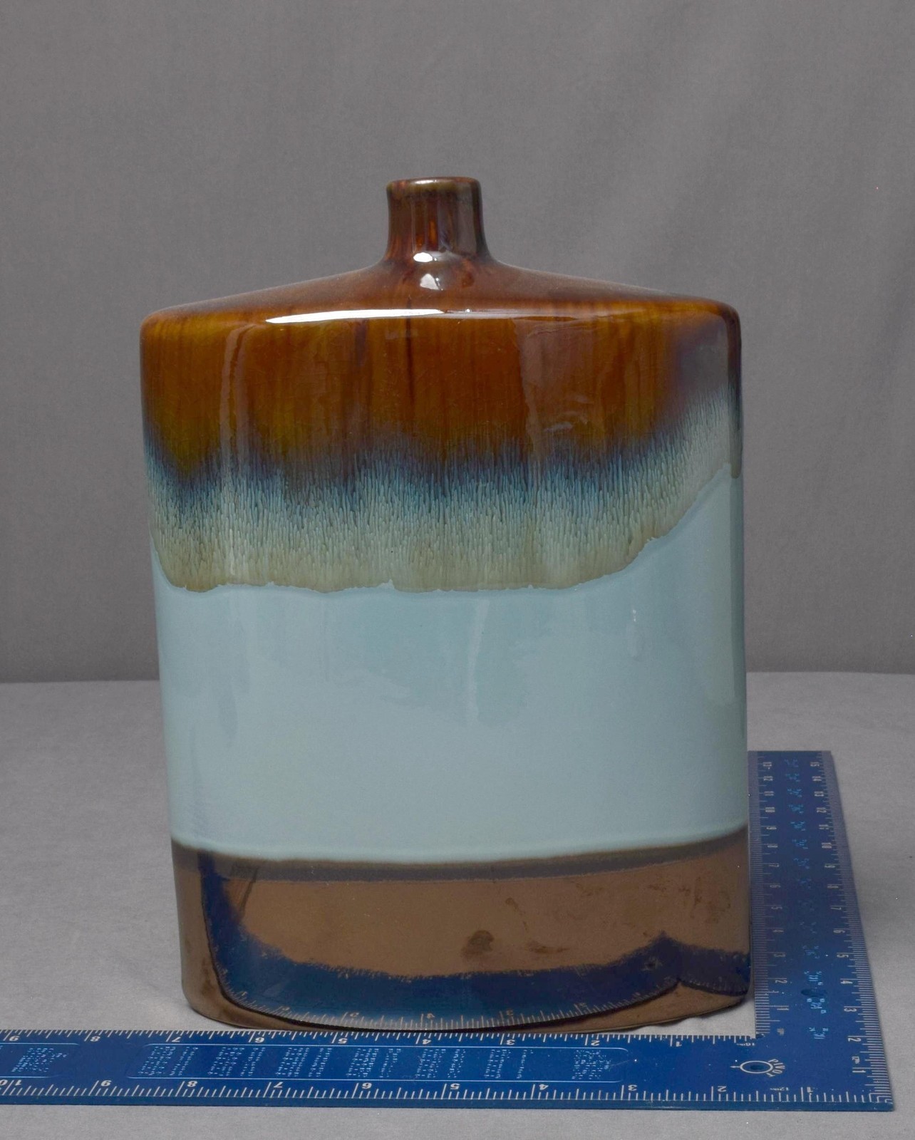 Stoneware Bottle Brown and Cream Jug Vase