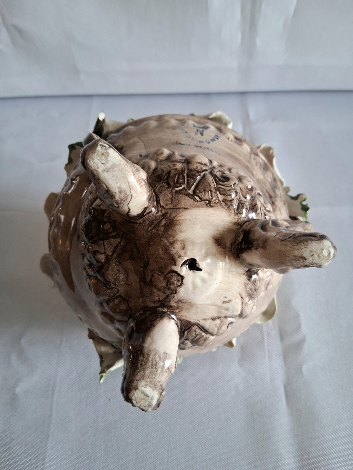 Vintage Pink And Yellow Capodimonte Floral Vase