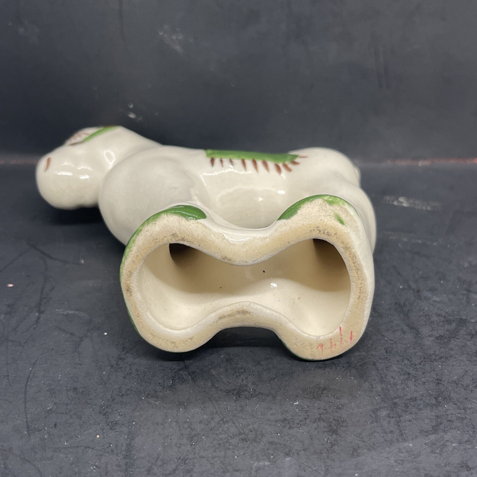 1940s Rio Hondo Ceramic Horse Figurine California Pottery Green, Cream and Brown