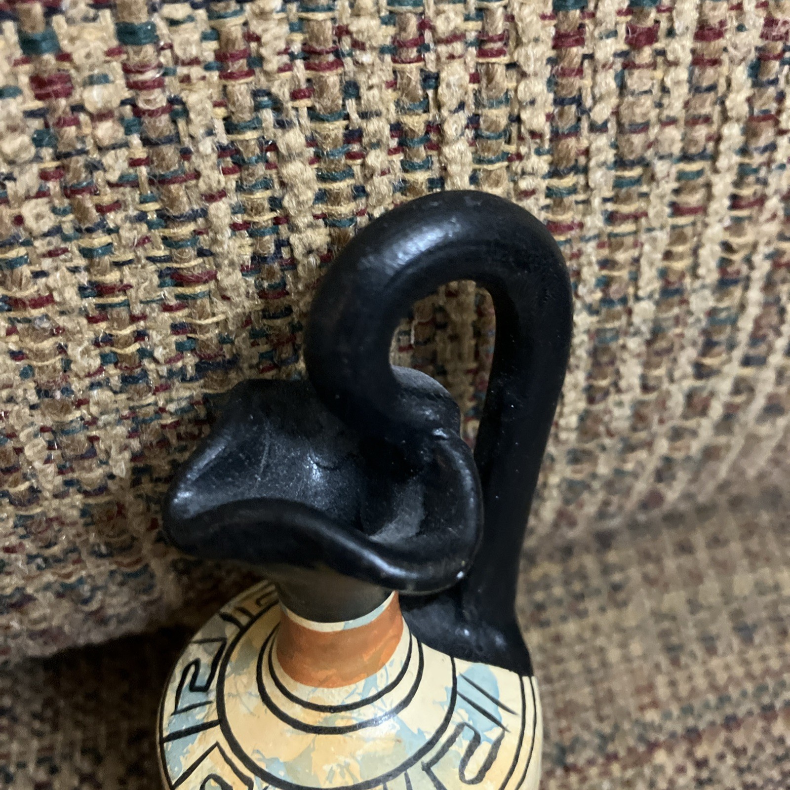 Vtg Replica of Greek Pottery Vase Handmade 4.5”