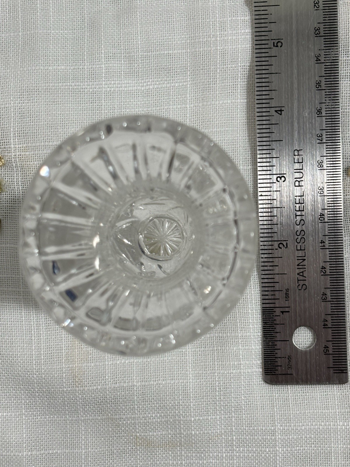 Vintage Crystal Clear Mini Bud Vase Pinwheel Star 5in Toothpick Decor