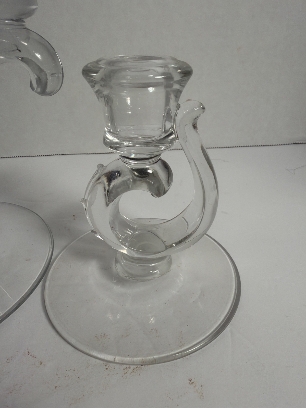 Fostoria Century Candle Holders Pair Of 4 In And 1 8in Beautiful Clear Crystal