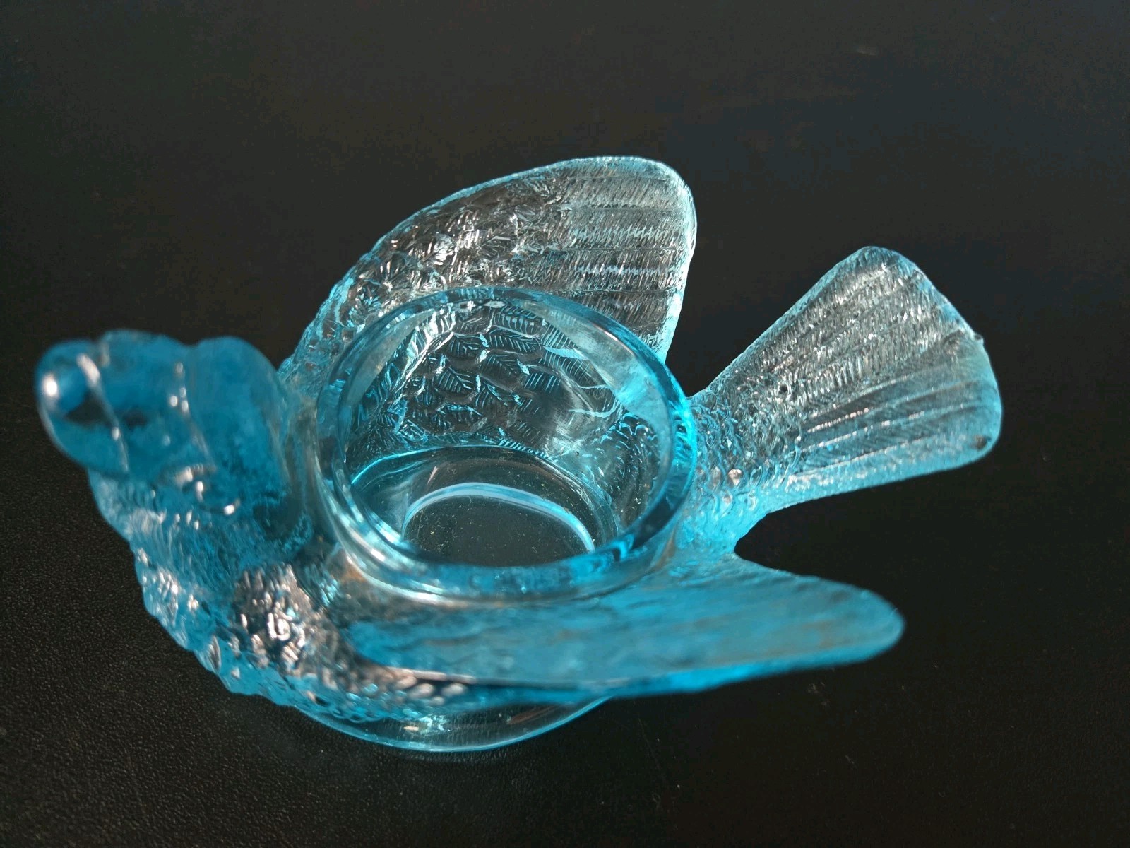 RARE Degenhart Bird & Berry Salt Dip Cellar BLUE BIRD OF HAPPINESS